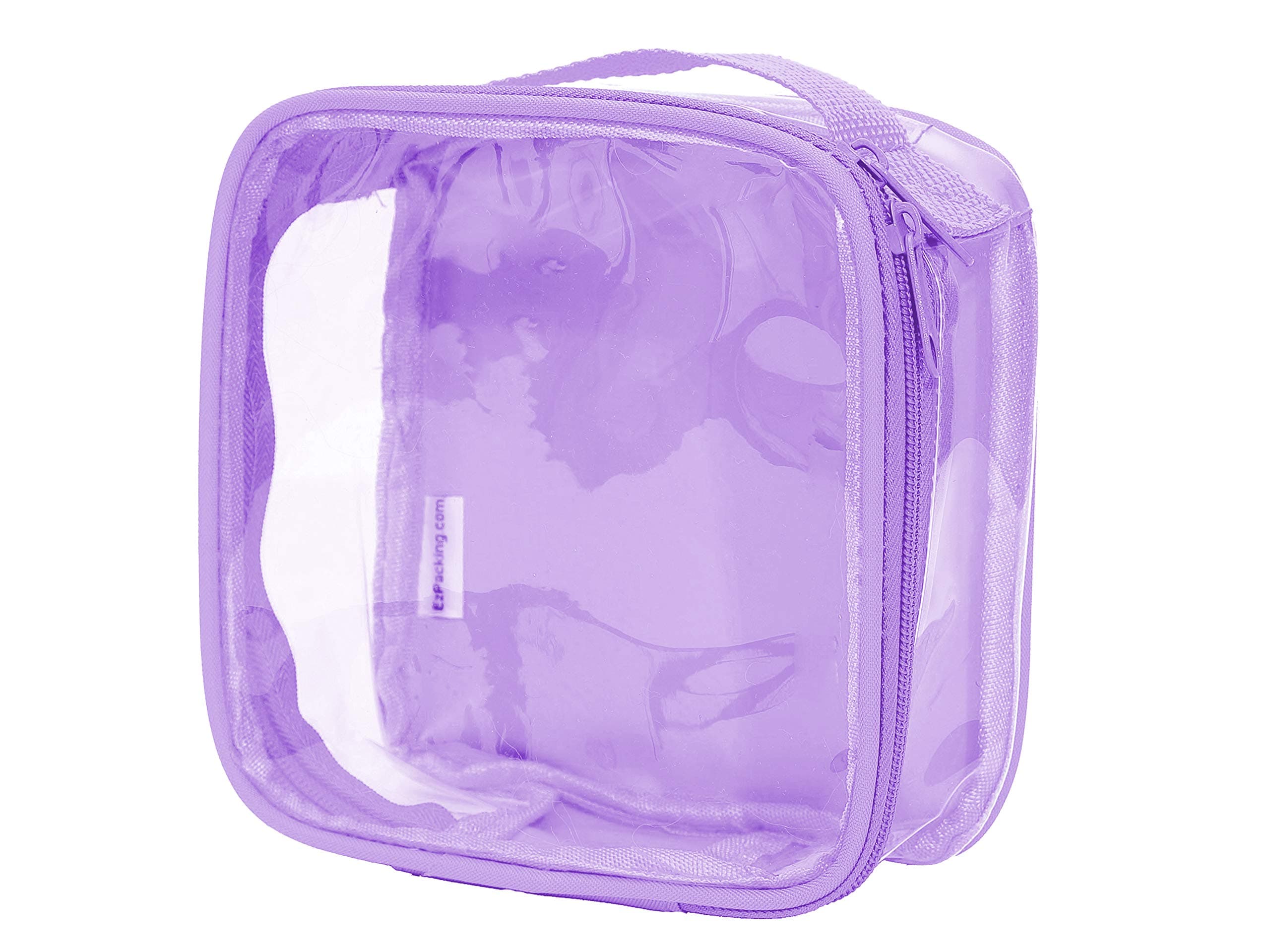 Clear TSA Approved 3-1-1 Travel Toiletry Bag for Carry On/Quart Size Transparent Liquids Pouch for Airport Security/Reusable See Through Vinyl & PVC Plastic Organizer Men Women (Lilac)