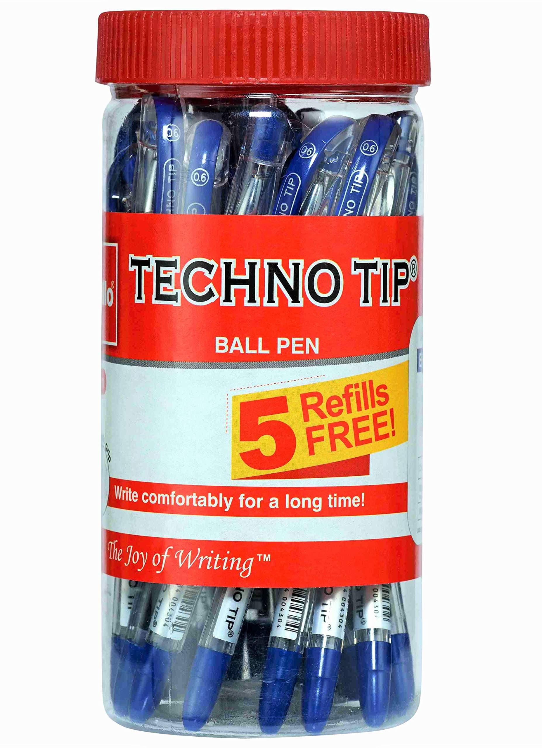 Technotip Ball Pen Jar - 20 Pens with 5 free Refills (Blue)