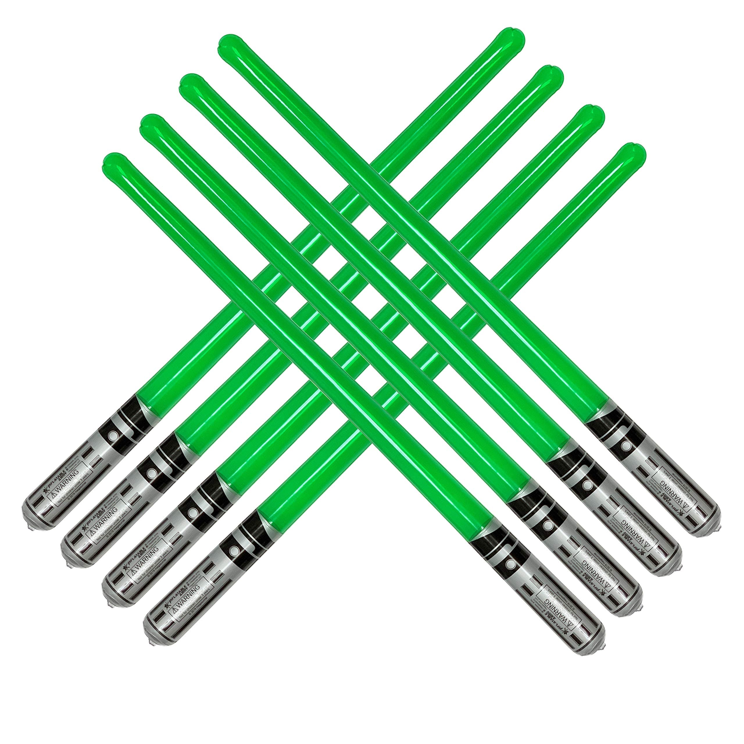 megasumer Pack of 8 Inflatable Light Saber Sword Toys - 8 Green Lightsabers - Pool, Beach, Party Favors, LARP, Halloween Costume, give Away, Christmas Stocking Stuffer