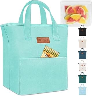 Lunch Box Lunch Bag for Women Adult Men Insulated Cooler Lunch Boxes Simple Reusable Lunchbag Cute Lunchbox Large Capacity Lunch Tote Bags for Picnic or Work, Included Food Storage Bag