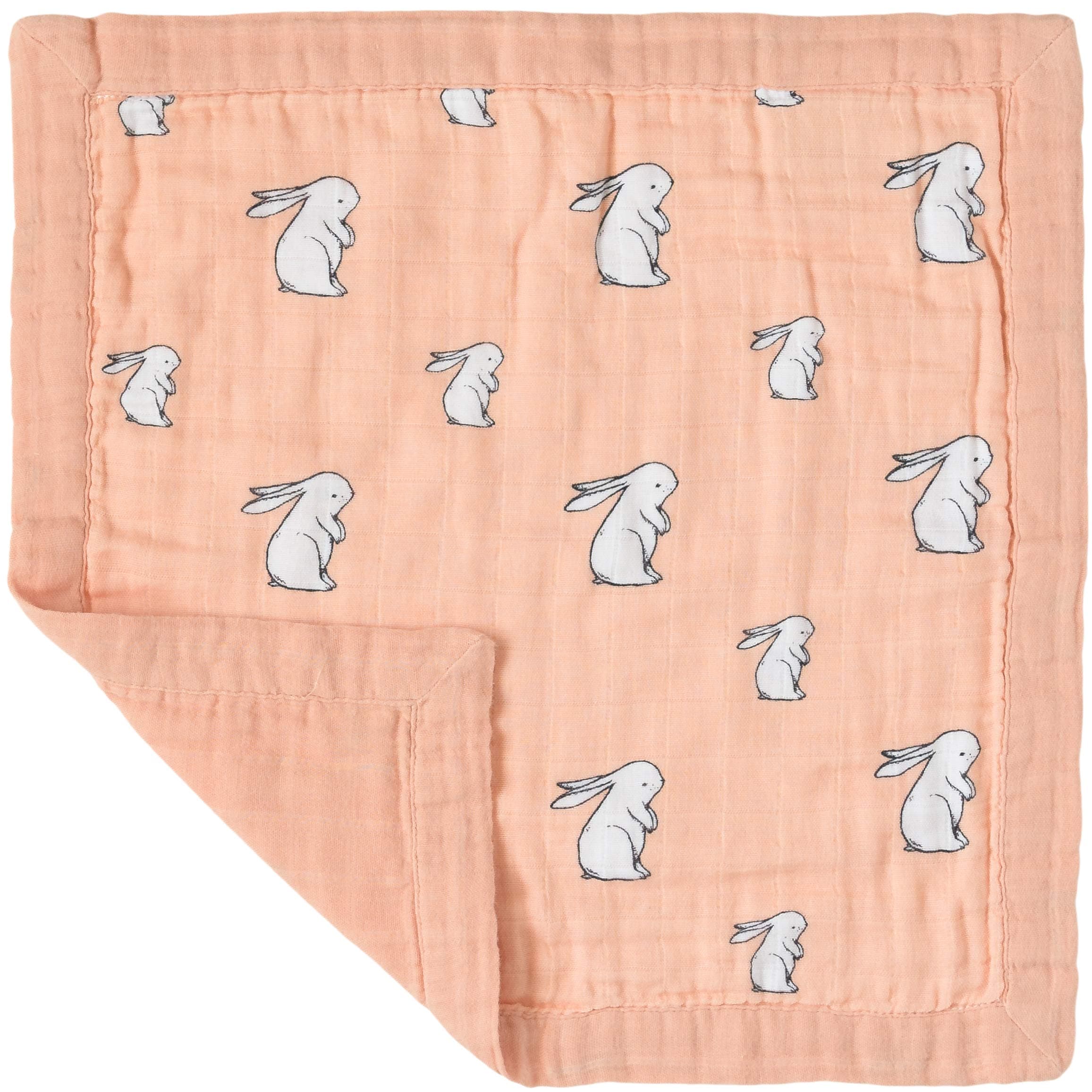 Organic Cotton Muslin Comforter Blanket for Babies and Toddlers (2 Layers) (Long Ear Bunny)