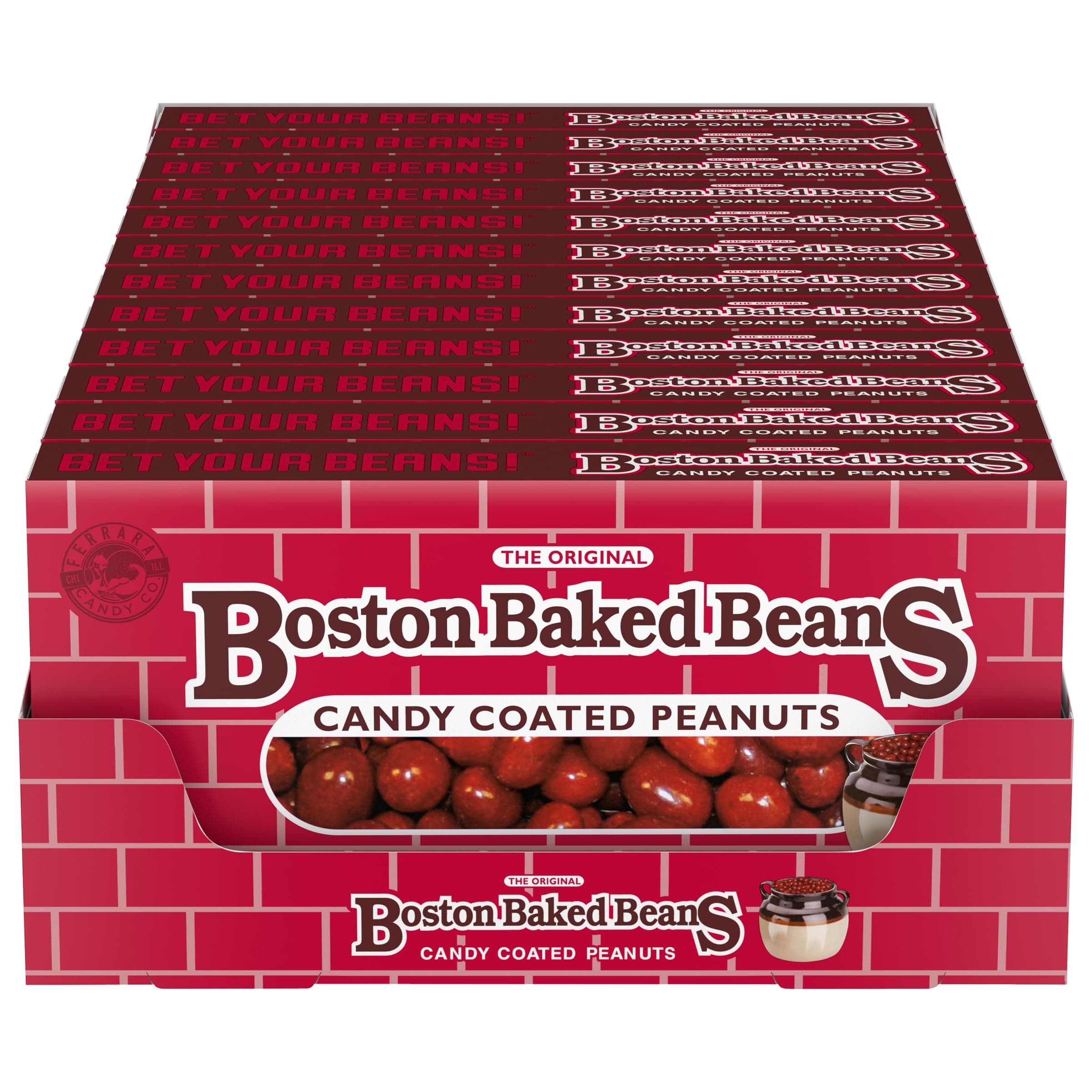 Boston Baked Beans, Candy-Coated Peanuts, Sweet & Salty, 4.3 Ounce Theater Candy Boxes (Pack of 12)