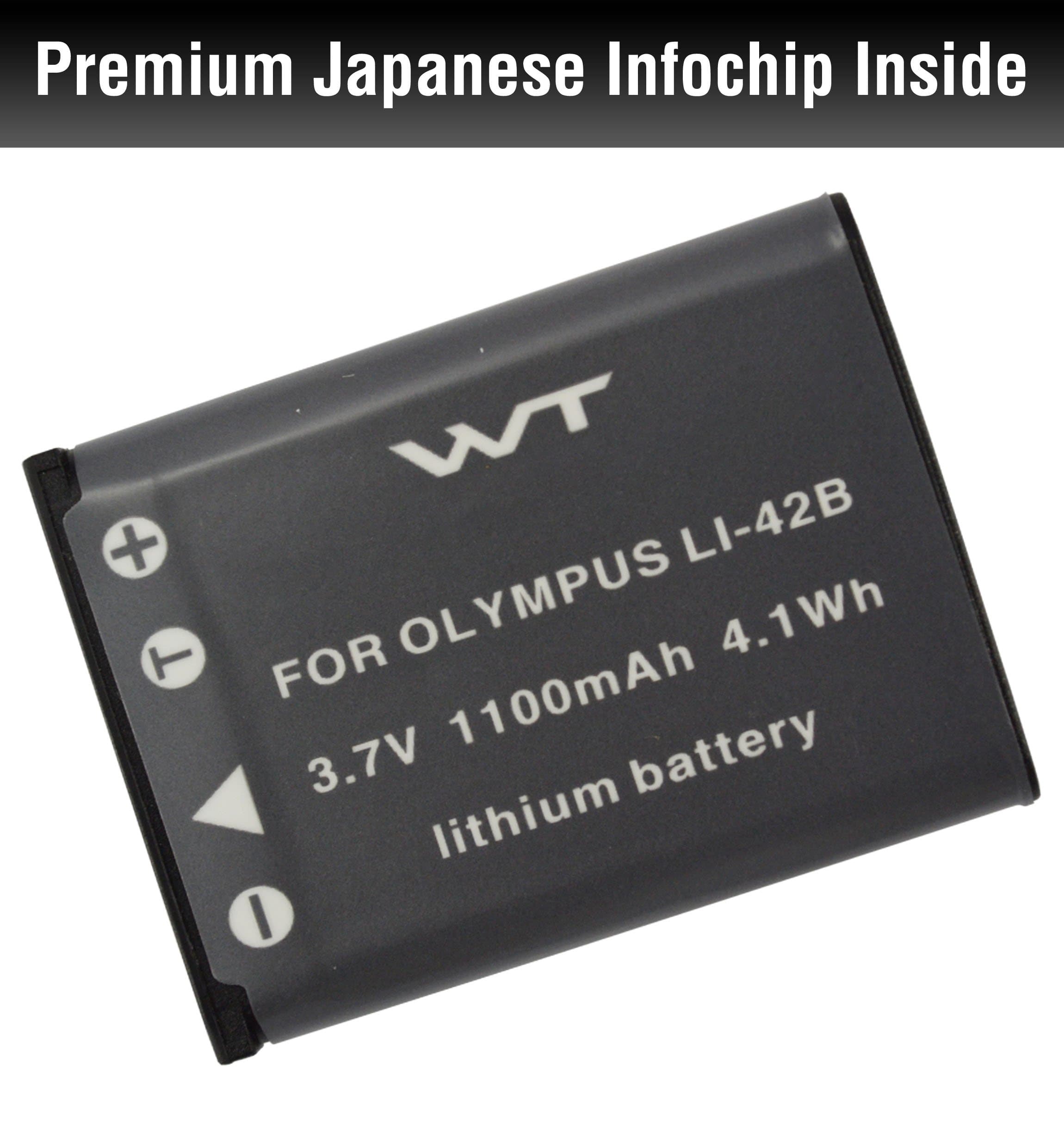 Nixxell WT Battery for Olympus LI-40B,LI-42B,LI-41C and Olympus D-630,D-720,D-725,IR-300,FE20,150,160,190,220,230,240,250,280,290,300,320,330,340,350, and Many More ! (Fully Decoded)