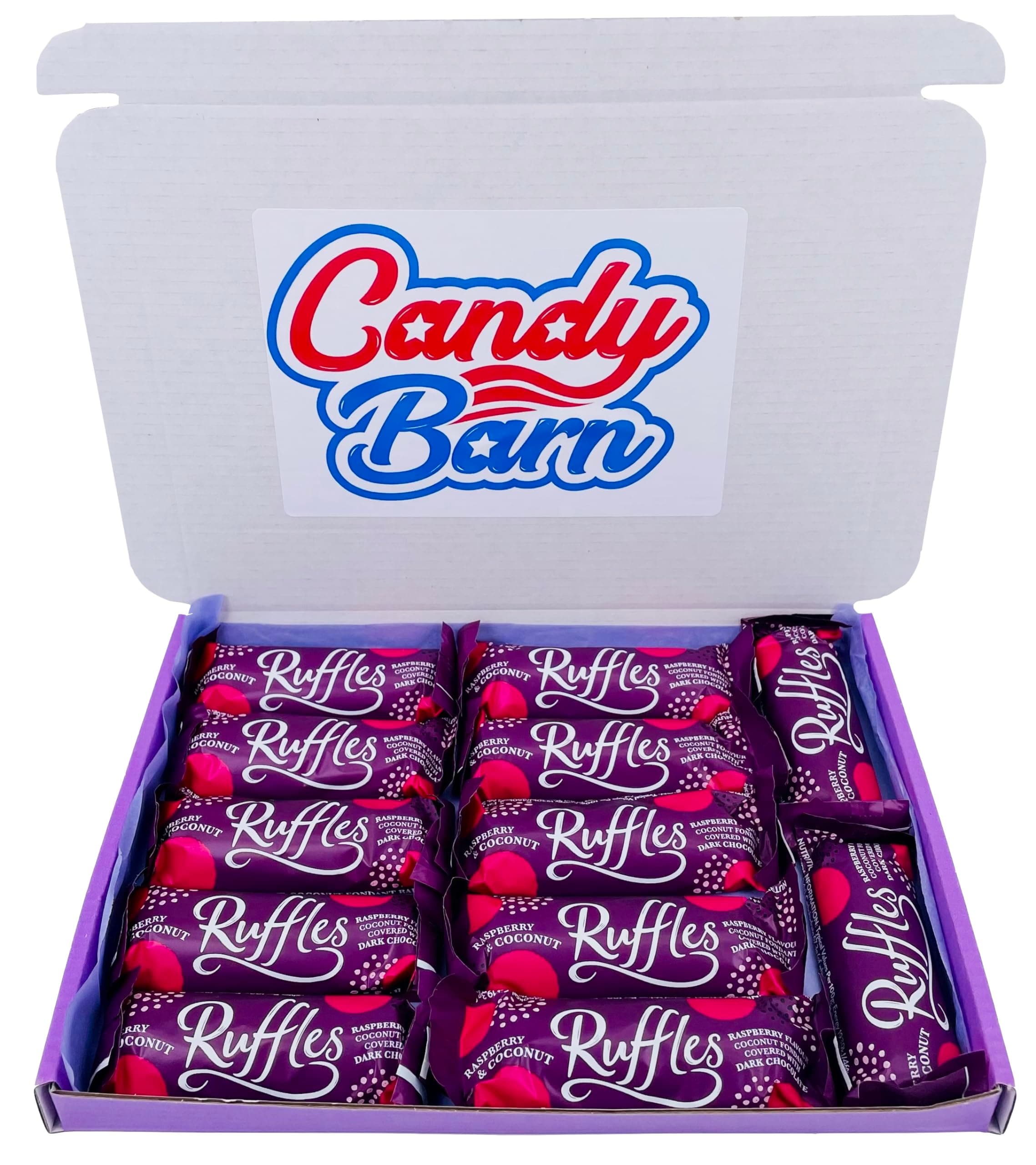 Jamesons Raspberry & Coconut Ruffles Sweets Gift Box Dark Chocolate Hamper Selection 10 x 26g Bars