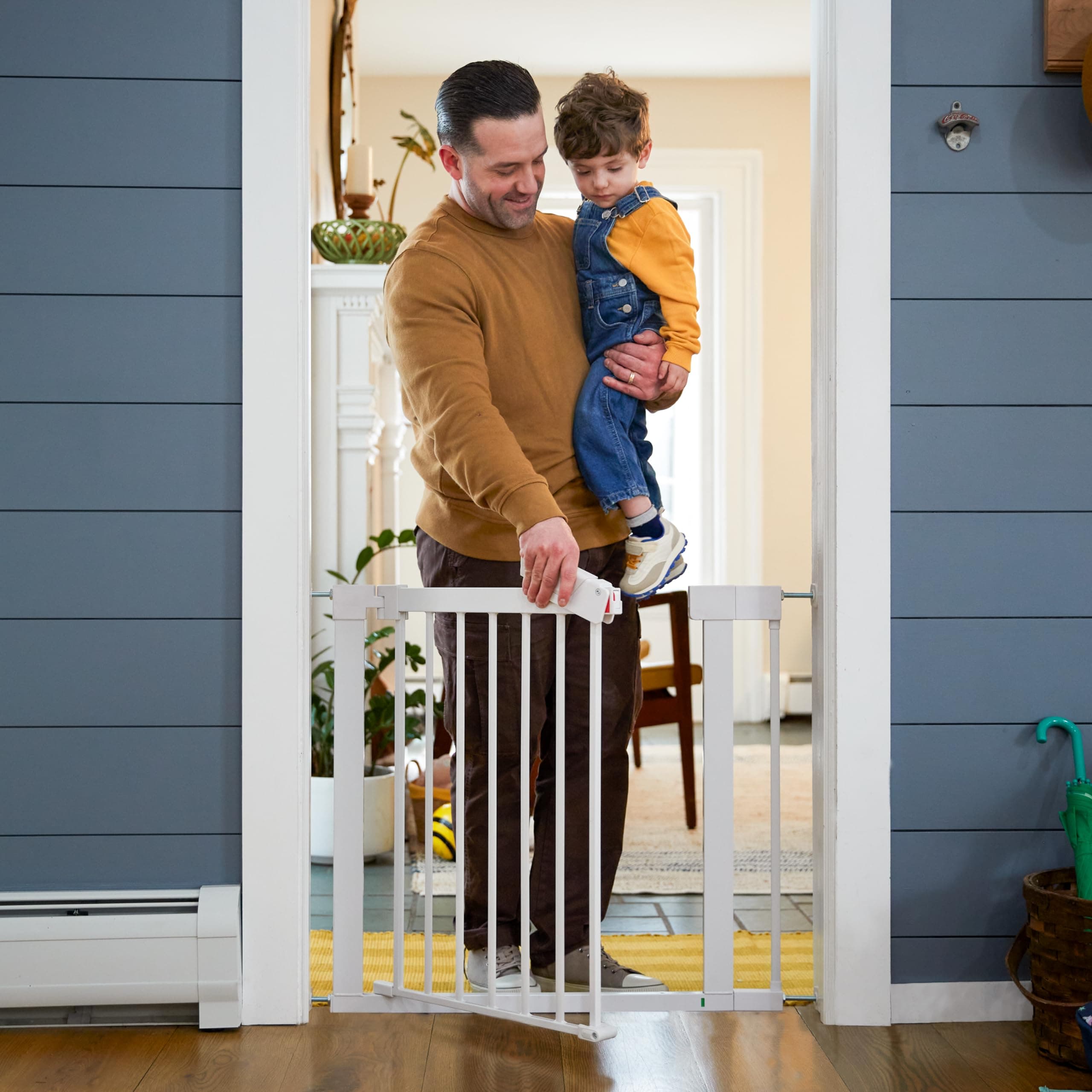 Pressure Mounted Baby Gates for Doorways with SecureTech, Baby Gate with Door, Pet-Friendly Design, No Drilling, 29-38"
