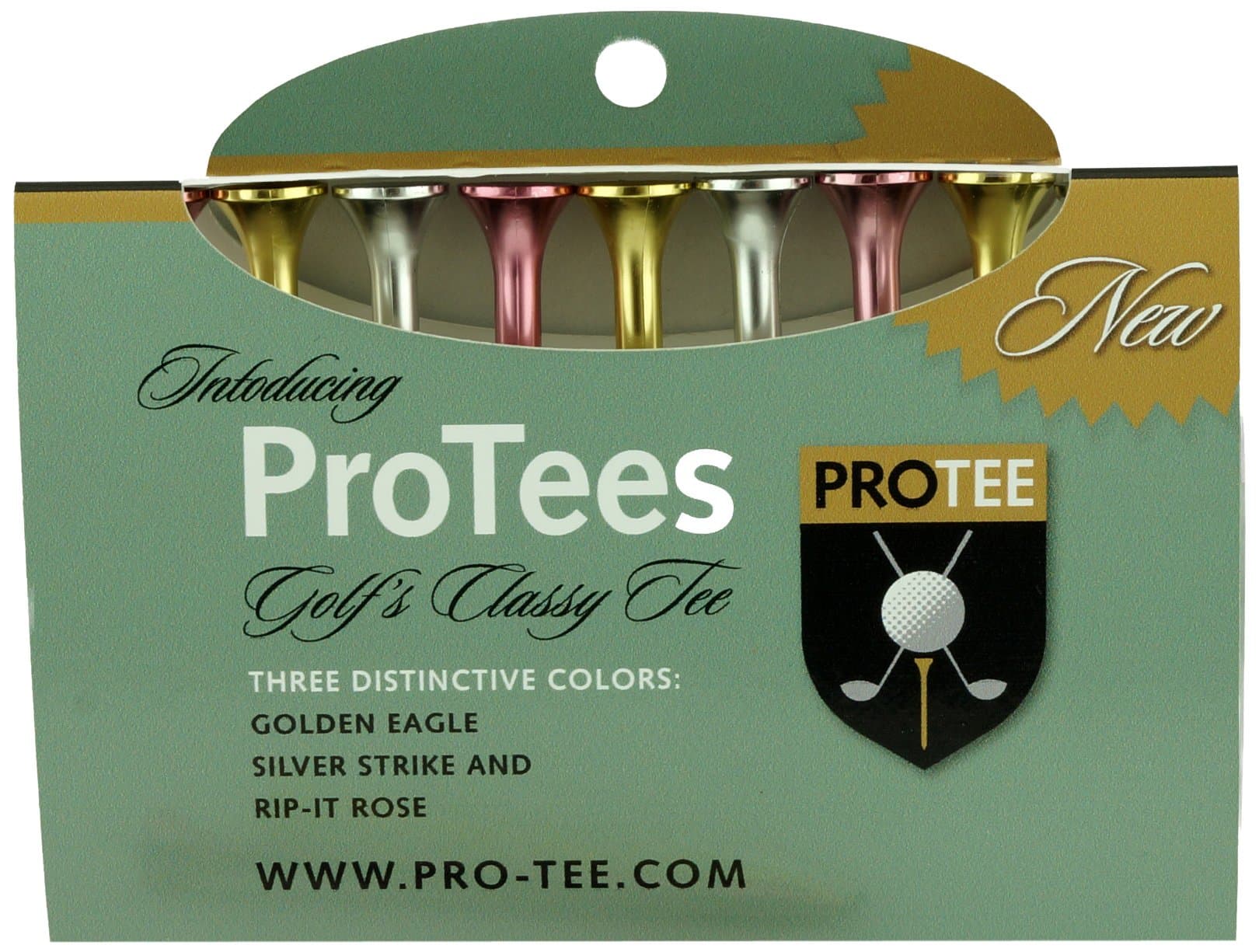 PROTEE Golf Tees (9-Pack), Mixed Satin