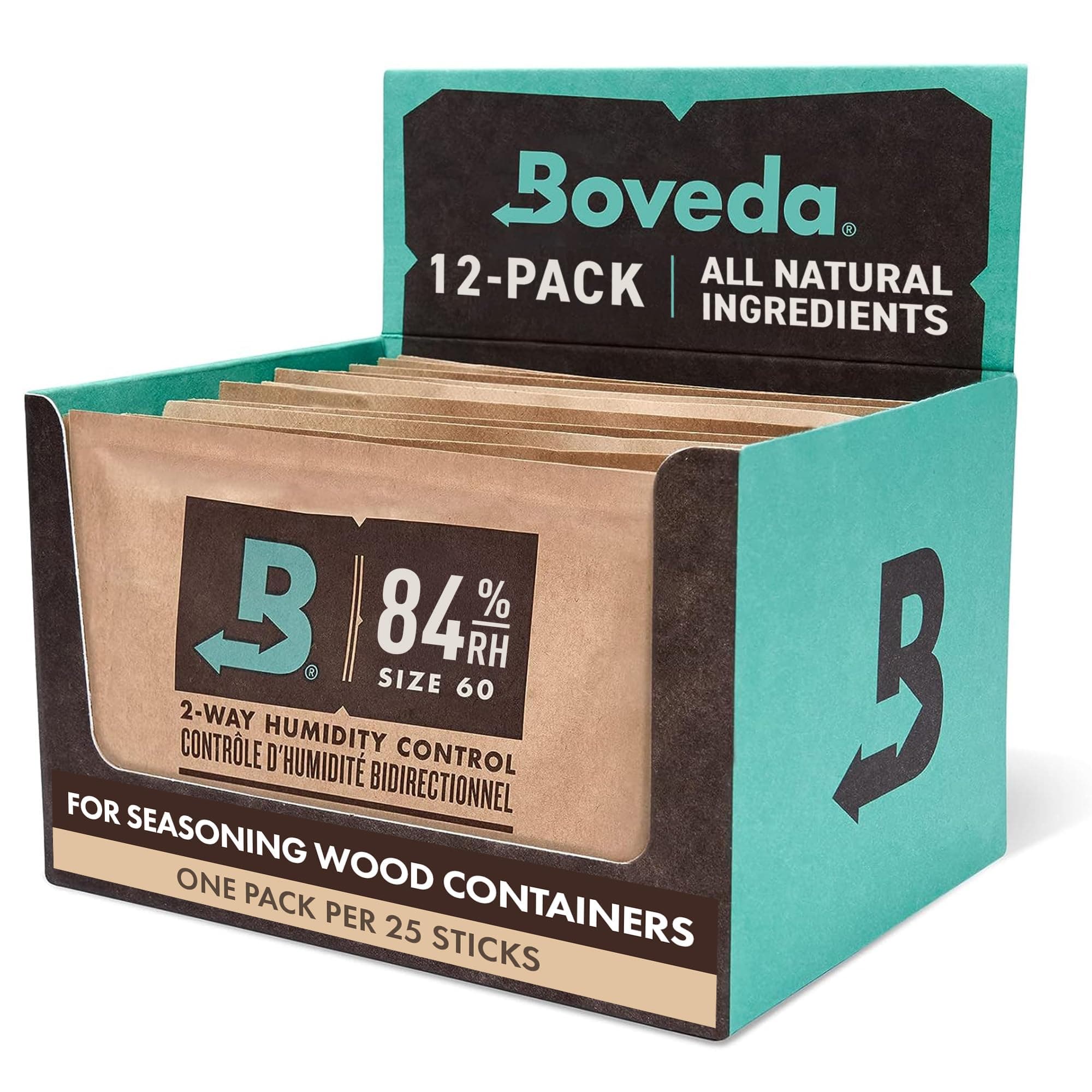 Boveda 葉巻用 84-RH 2-ウェイ 湿度 コントロール ヒュミドール 調味料 サイズ 60 使用 25 葉巻 ヒュミドール ホールド 適切 季節 木材 ヒュミドール 14 日 12-カウント リテール カートン 12