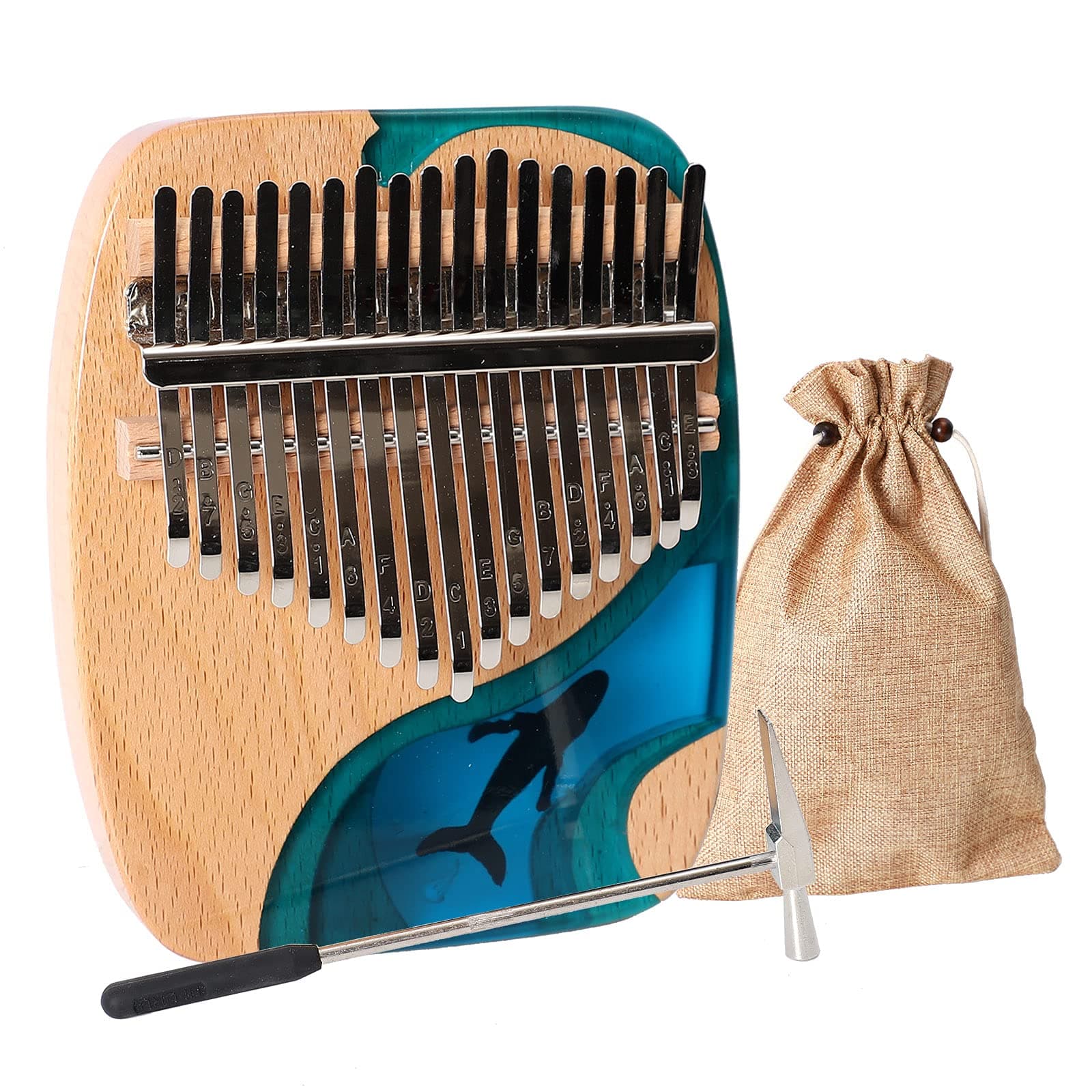 Kalimba Thumb Piano 17 Keys,Portable Mbira Finger Piano Gifts for Kids and Adults Music Instrument Thumb Pianos (Kalimba 17 Blue)