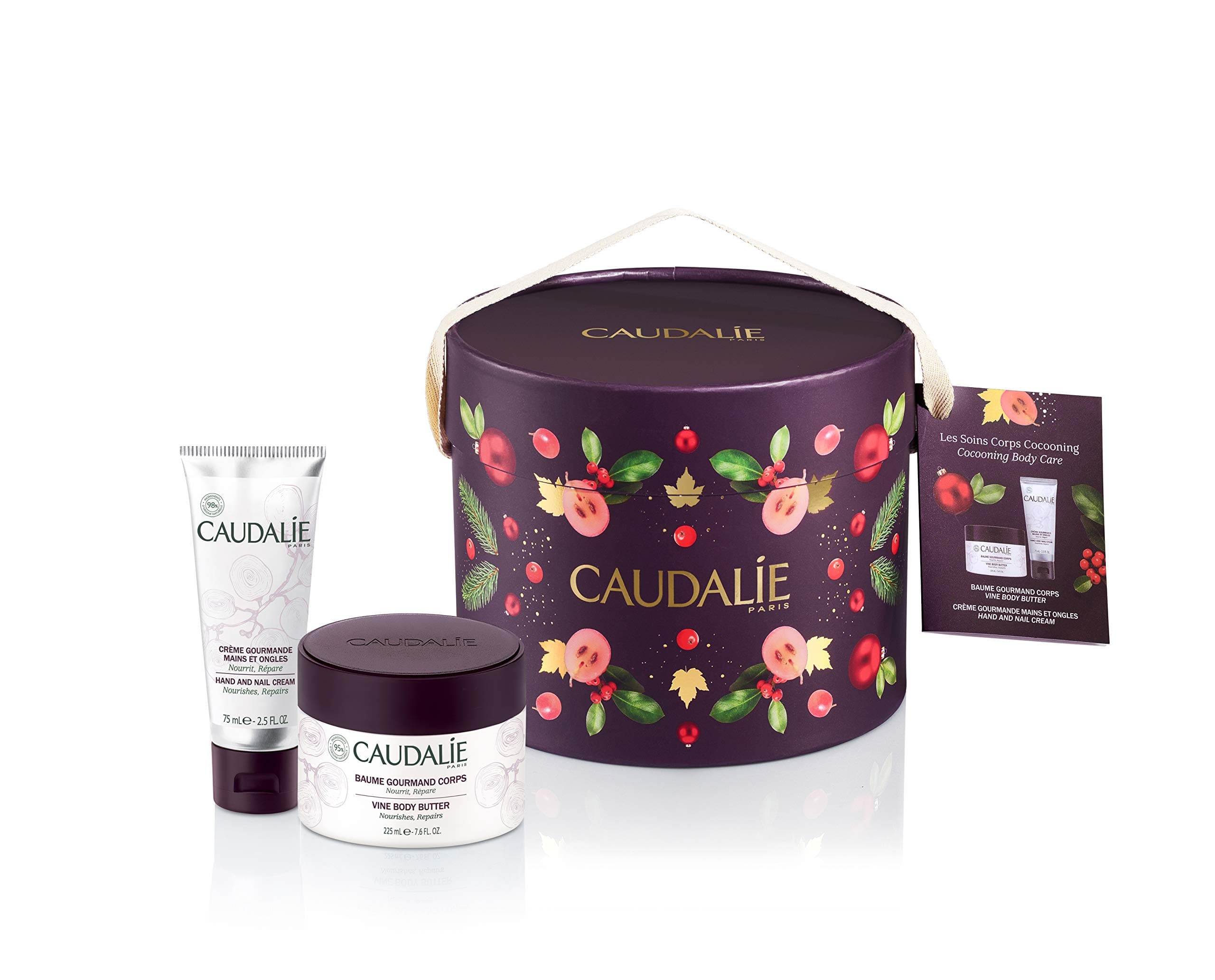 Caudalie Cocooning Body Care Set: Vine Body Butter 225ml/7.6oz + Hand and Nail Cream 75ml/2.5oz 2pcs