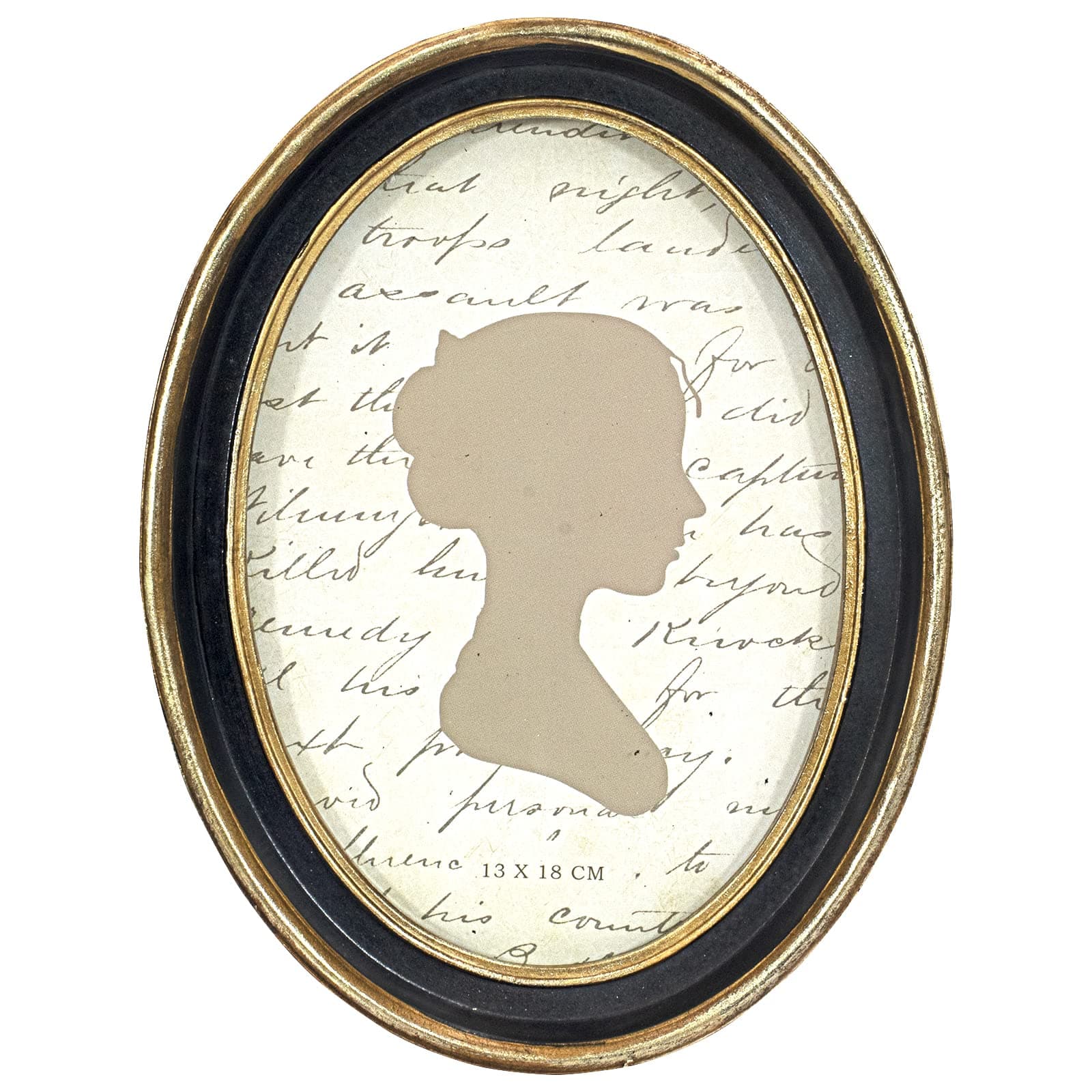 AELS 5x7 Inch Vintage Picture Frame, Elegant Antique Photo Frames with Glass Front, Photo Display, Tabletop Wall Hanging, Gift Ideas, Black Oval with Gold Trim