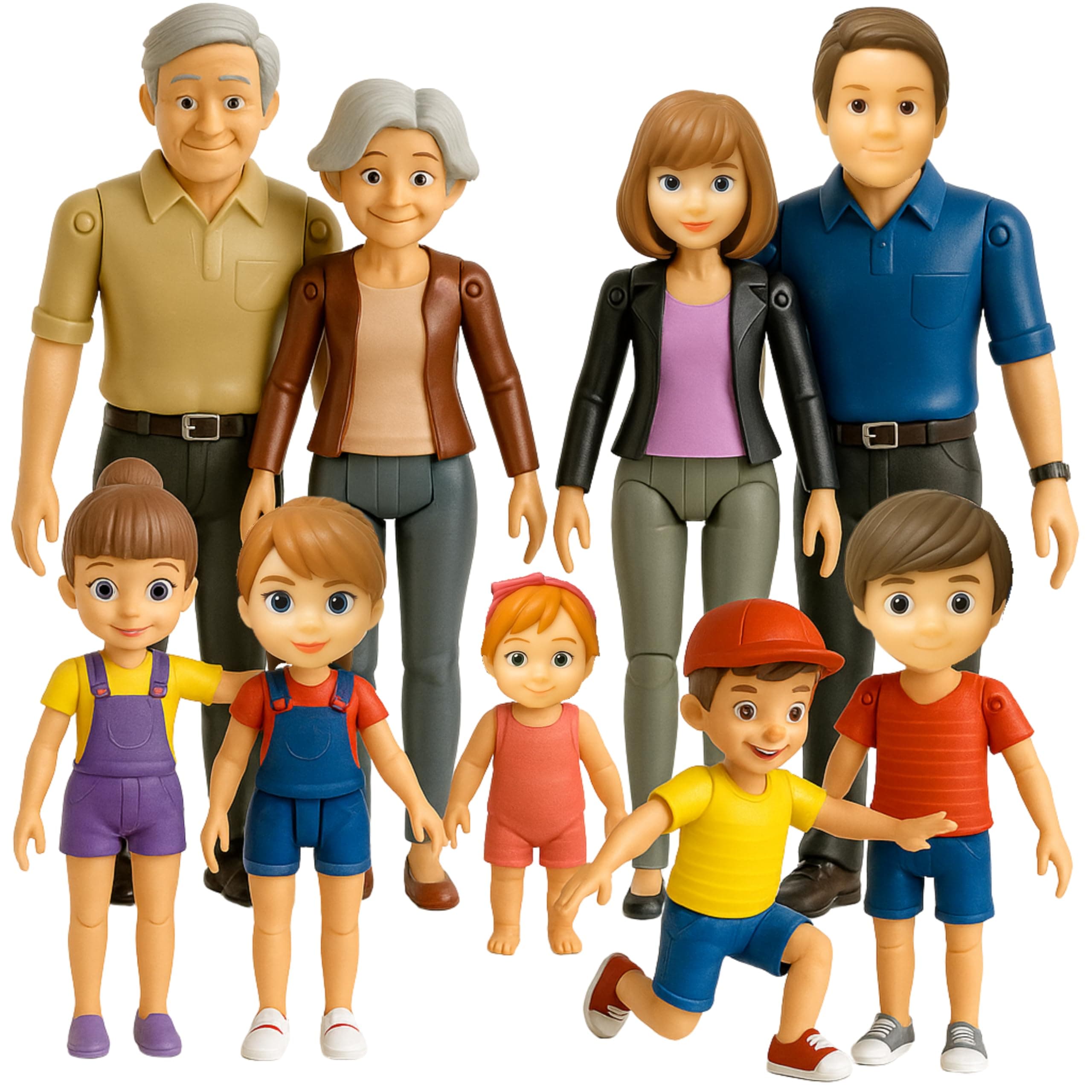 Dollhouse People Family - 9 Poseable Figures, Perfect for Dollhouse Play
