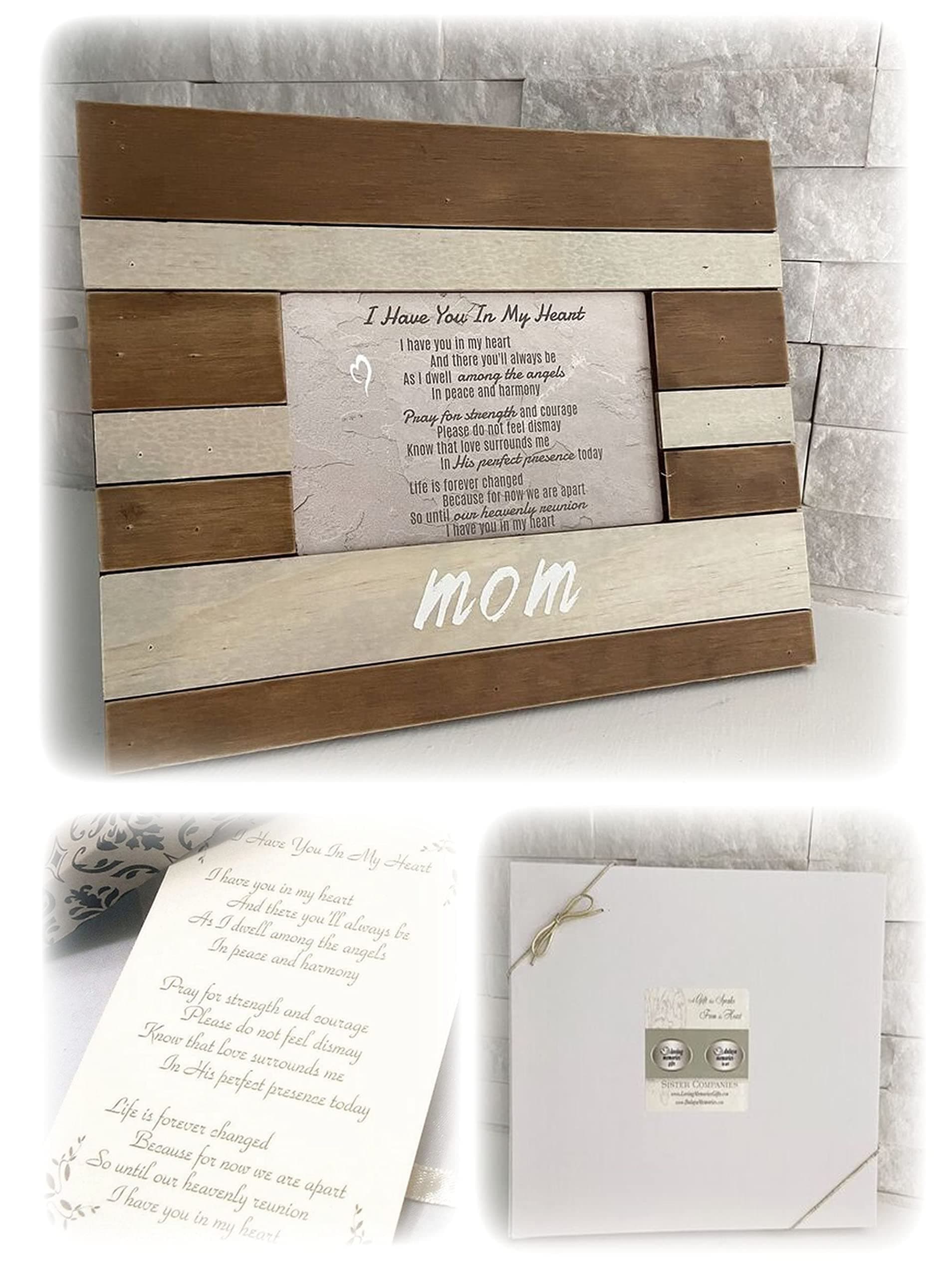 Loss of Mother Picture Frame Horizontal, Memorial Picture Frame, Sympathy Gifts, Bereavement Gifts for Mom, Holds 4x6 Inch Photo, Includes Sympathy Poem Card for Celebration of Life Ideas