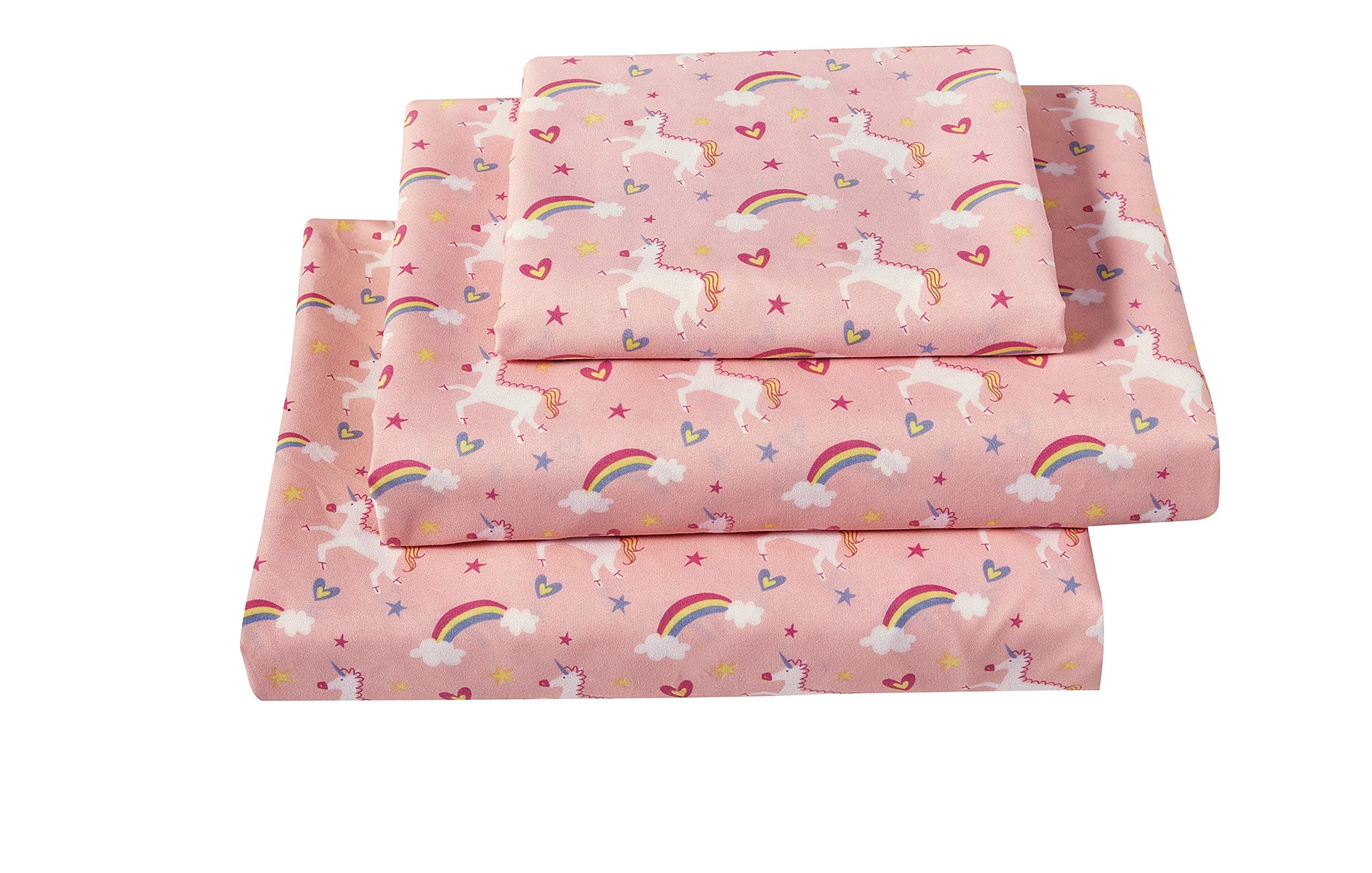 Softan Twin Bed Sheet Set for Girls, Lovely Unicorn Printed Lightweight Microfiber Kids Bedding Set, Soft & Durable Feeling Set