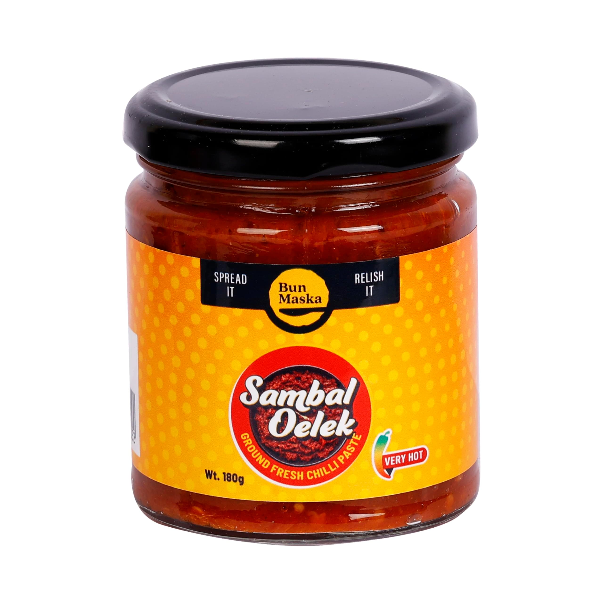 Bun Maska Sambal Oelek Sauce | Spicy Indonesian Chilli Paste | Made with Traditional Recipe and Method | Natural with No Added Colors and Preservatives | Made in Small Batches (180g)
