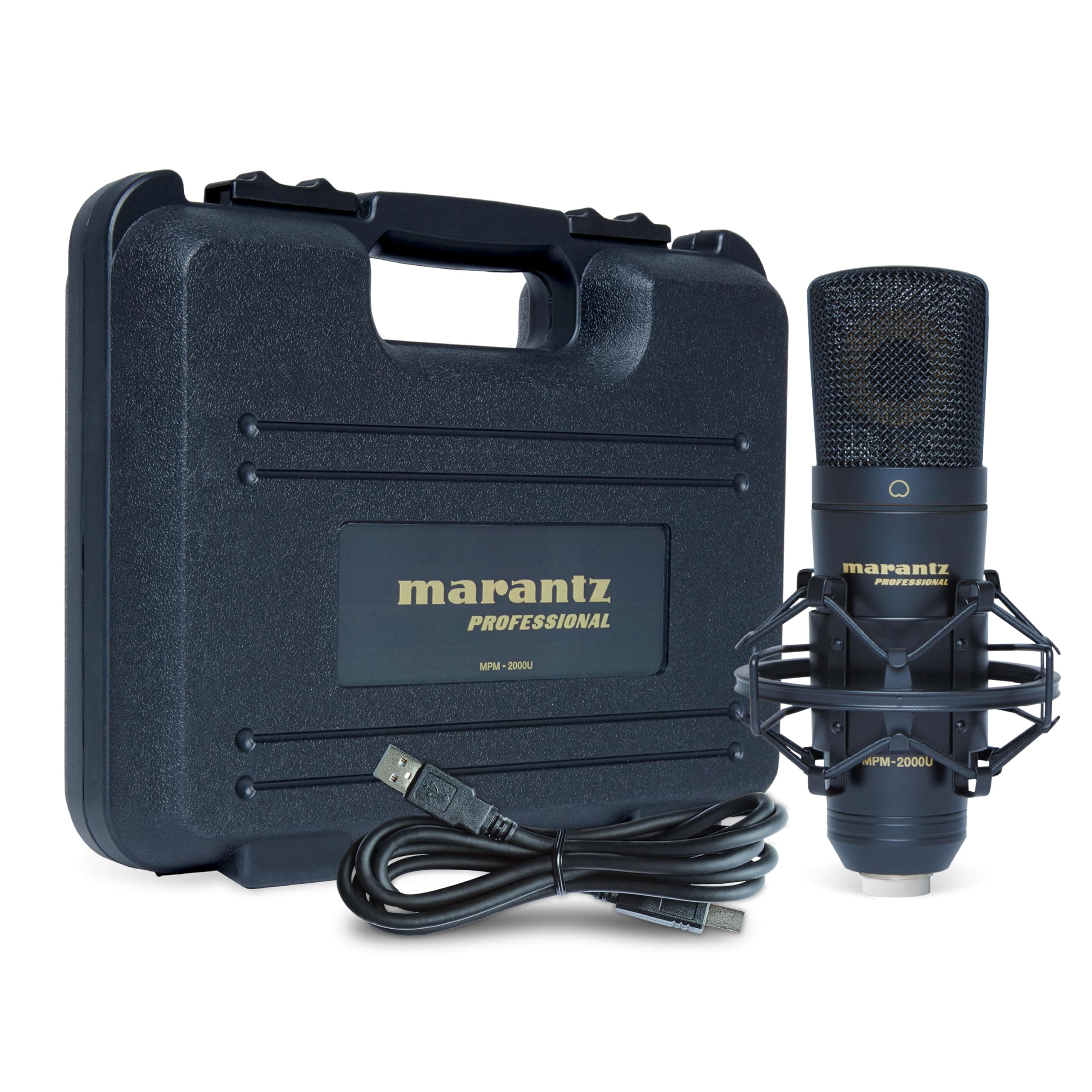 MPM-2000U - USB Condenser Microphone for Gaming, Streaming, Podcasting, PC and Mac Recording - Cardioid, Shockmount, USB Cable and Carry Case Included, Black