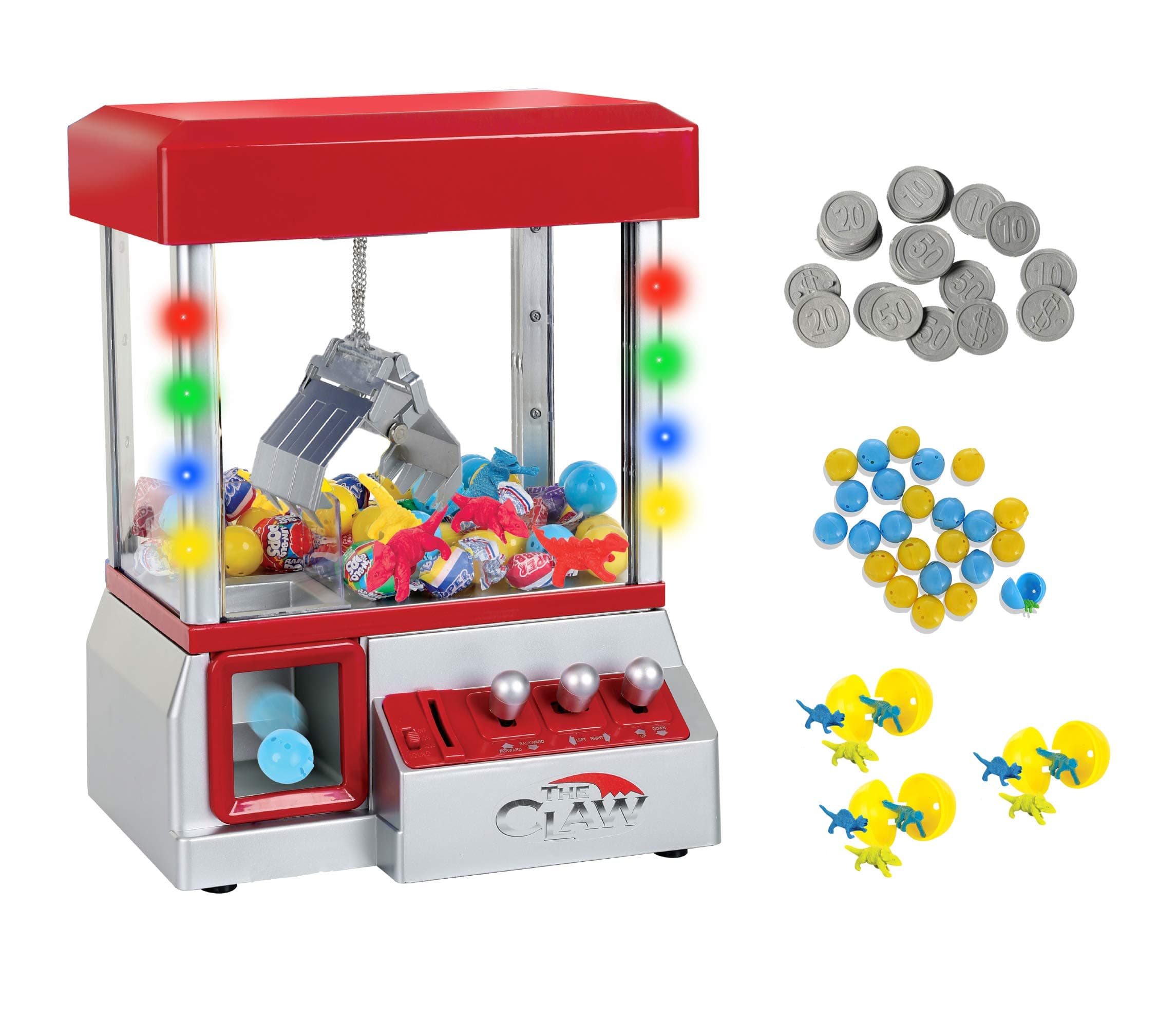 Electronic Claw Toy Grabber Machine with LED Lights and Toys