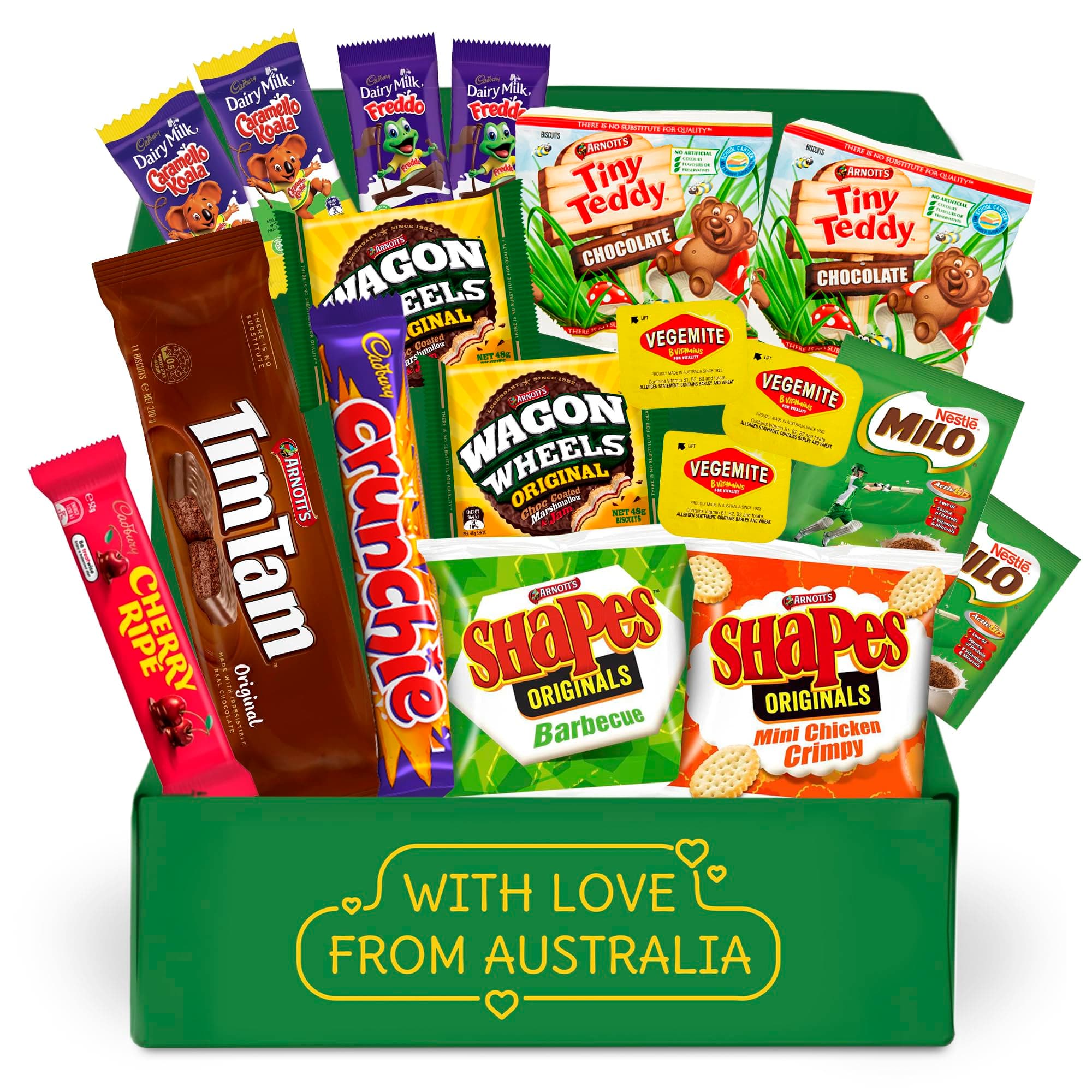 Authentic Australian Snack Gift Box - Tim Tams, Arnott's, Cadbury, Cherry Ripe - Australian Food and Candy - Perfect Australian Gift