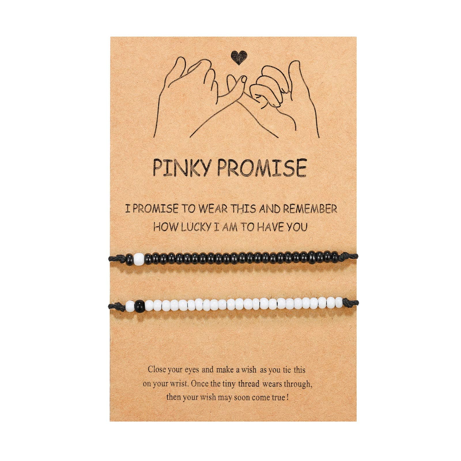 Pinky Promise Matching Bracelet for Couples Soulmate Man Distance Relationship Gifts for Women Men Him Her