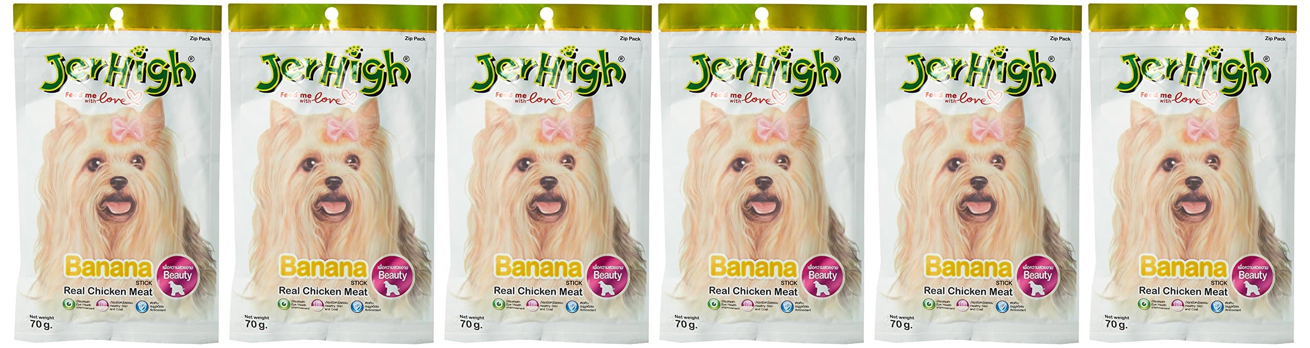 JerHigh Fruity Banana Stick Dog Treat, 70 G (Pack Of 6), All Life Stages