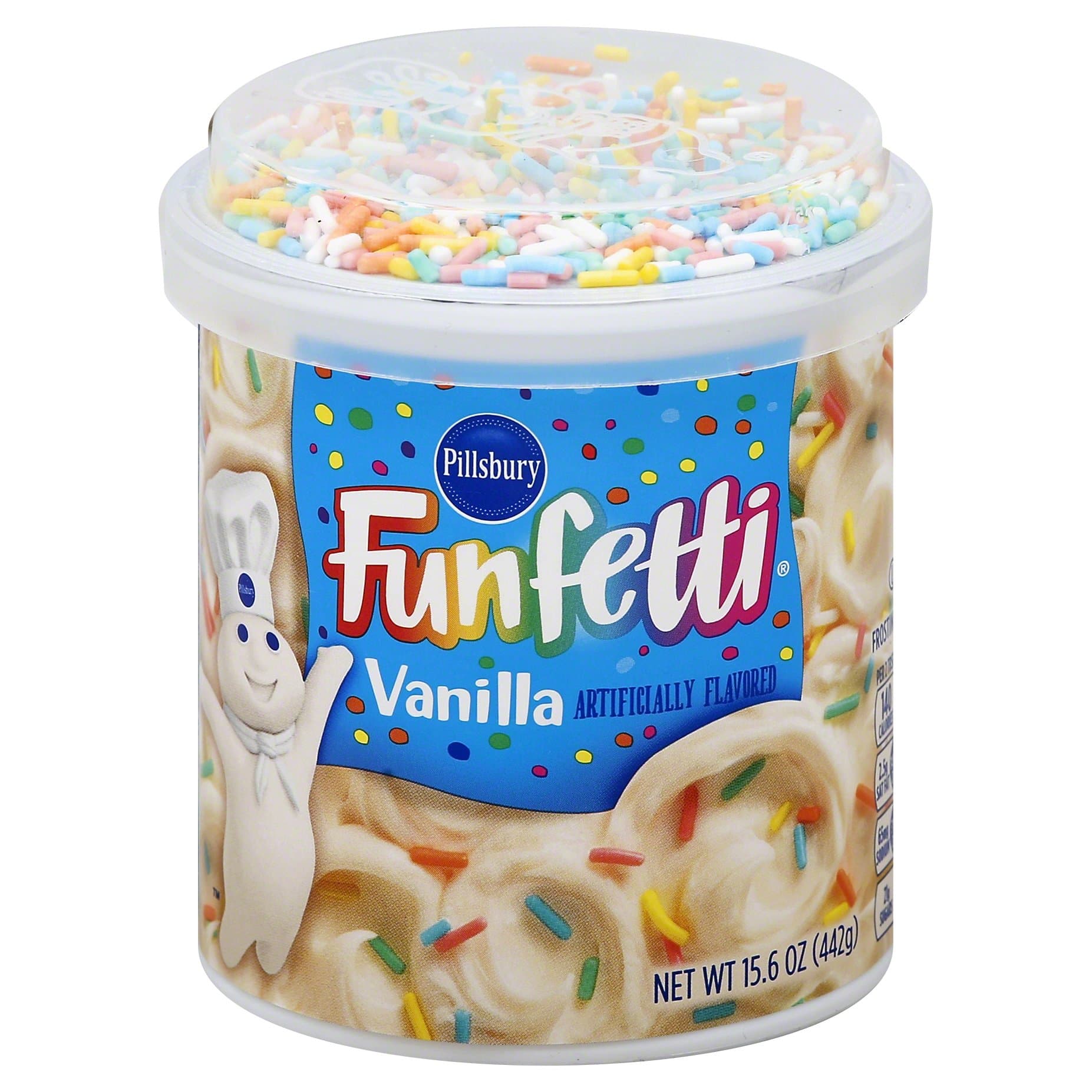 Pillsbury Funfetti Frosting, Vanilla, 15.6 oz