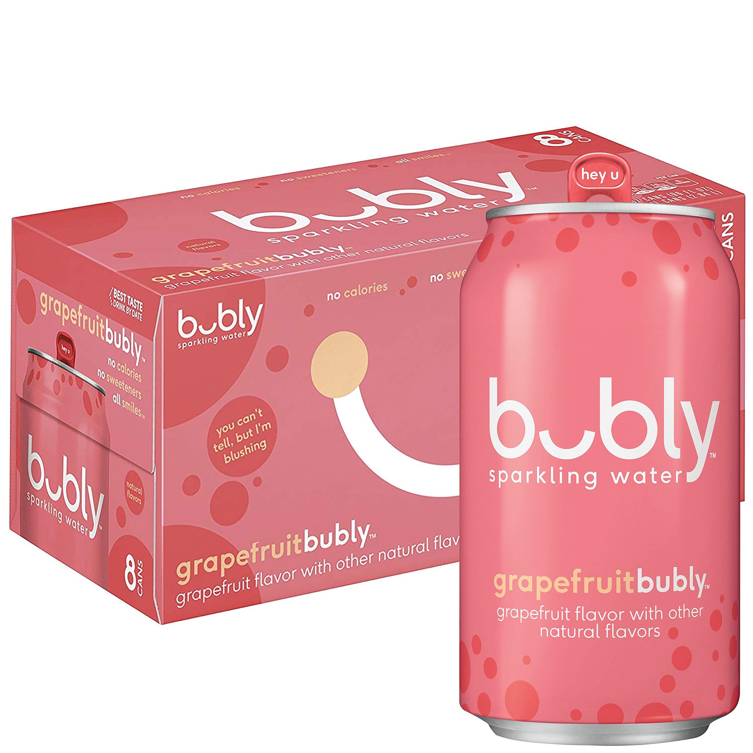 bubly Sparkling Water, Grapefruit, 12 fl oz Cans (Pack of 8)