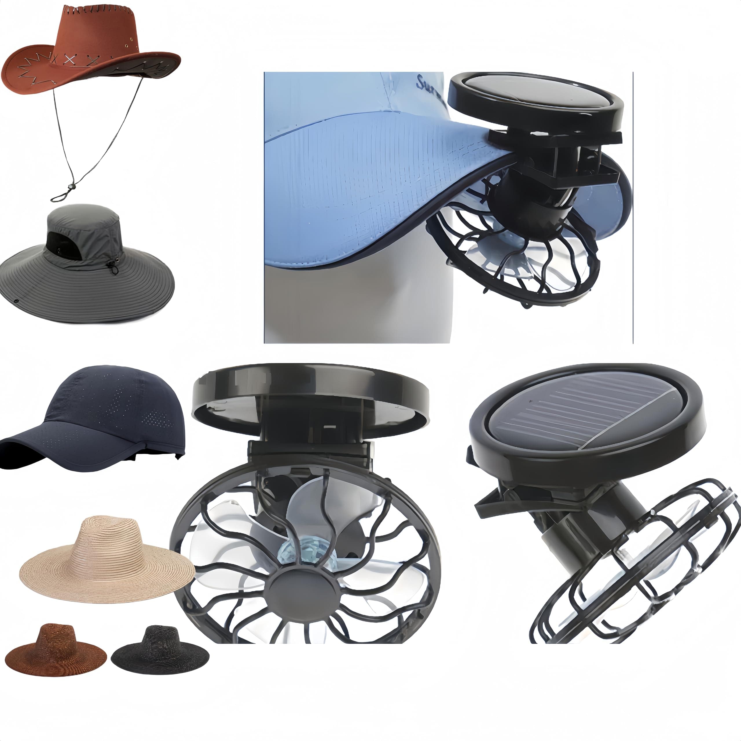 Solar Fan, suitable for most hats,Solar Fan Outdoor Hat Accessories,Hat with fan,Outdoor solar fan,