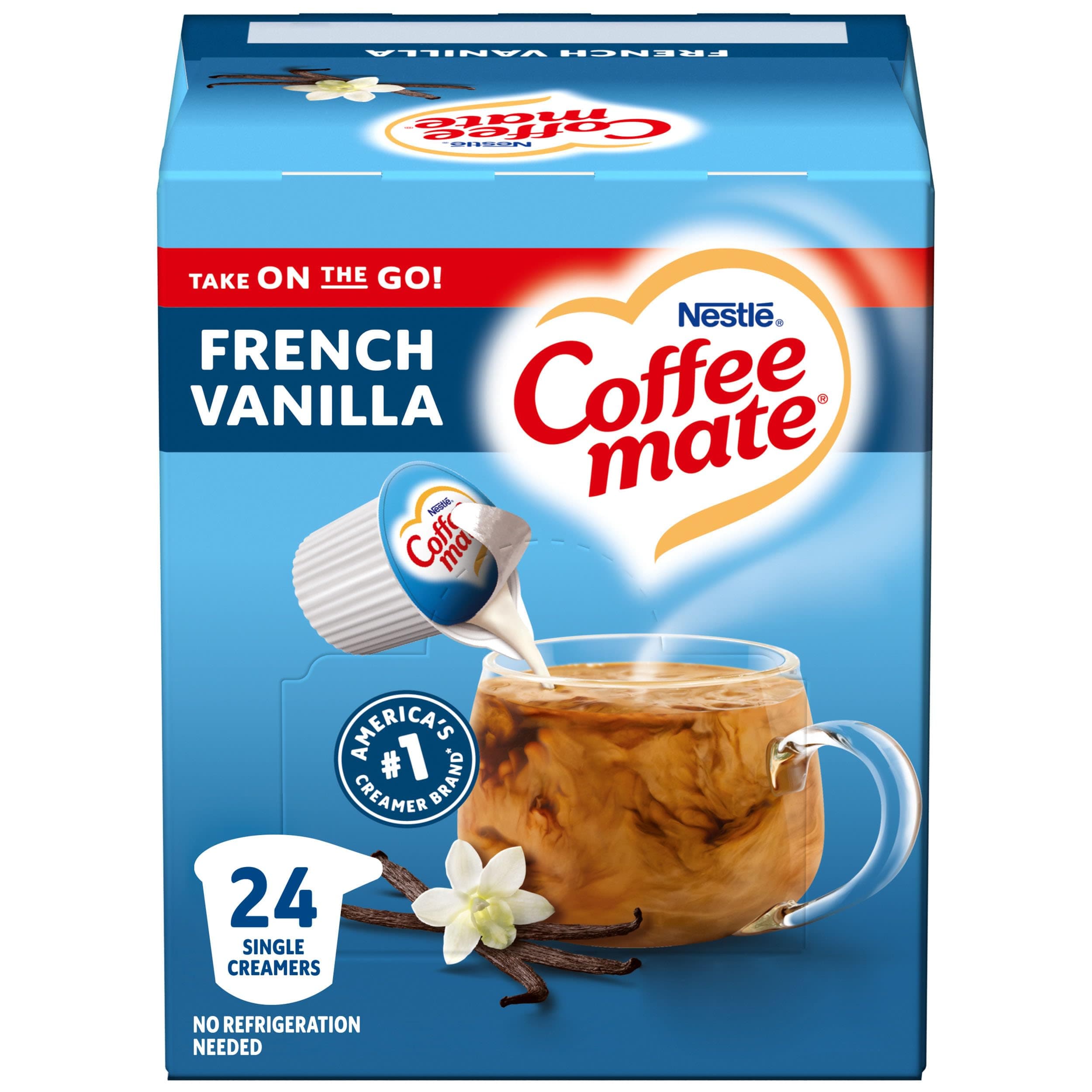 Coffee-mate French Vanilla Liquid Coffee Creamer 24 Ct Singles, 9 Fl Oz