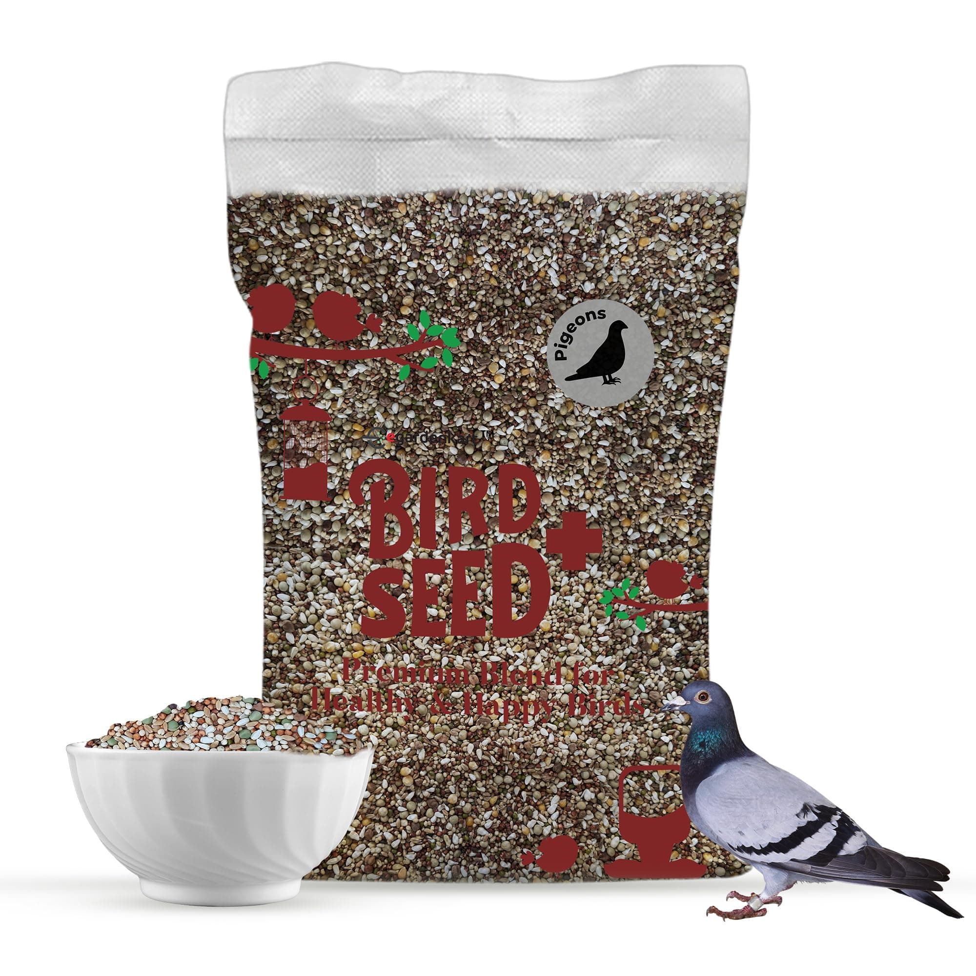 Egardenkart® Bird Food Mix for Pigeon - 10kg, Pigeon Food | Premium Bird Feed for Domestic Pigeon | Nutritionally Complete Bird Seed Mix for Dove, Wild Pigeon And Large Wild Birds (10kgs, Pigeon)