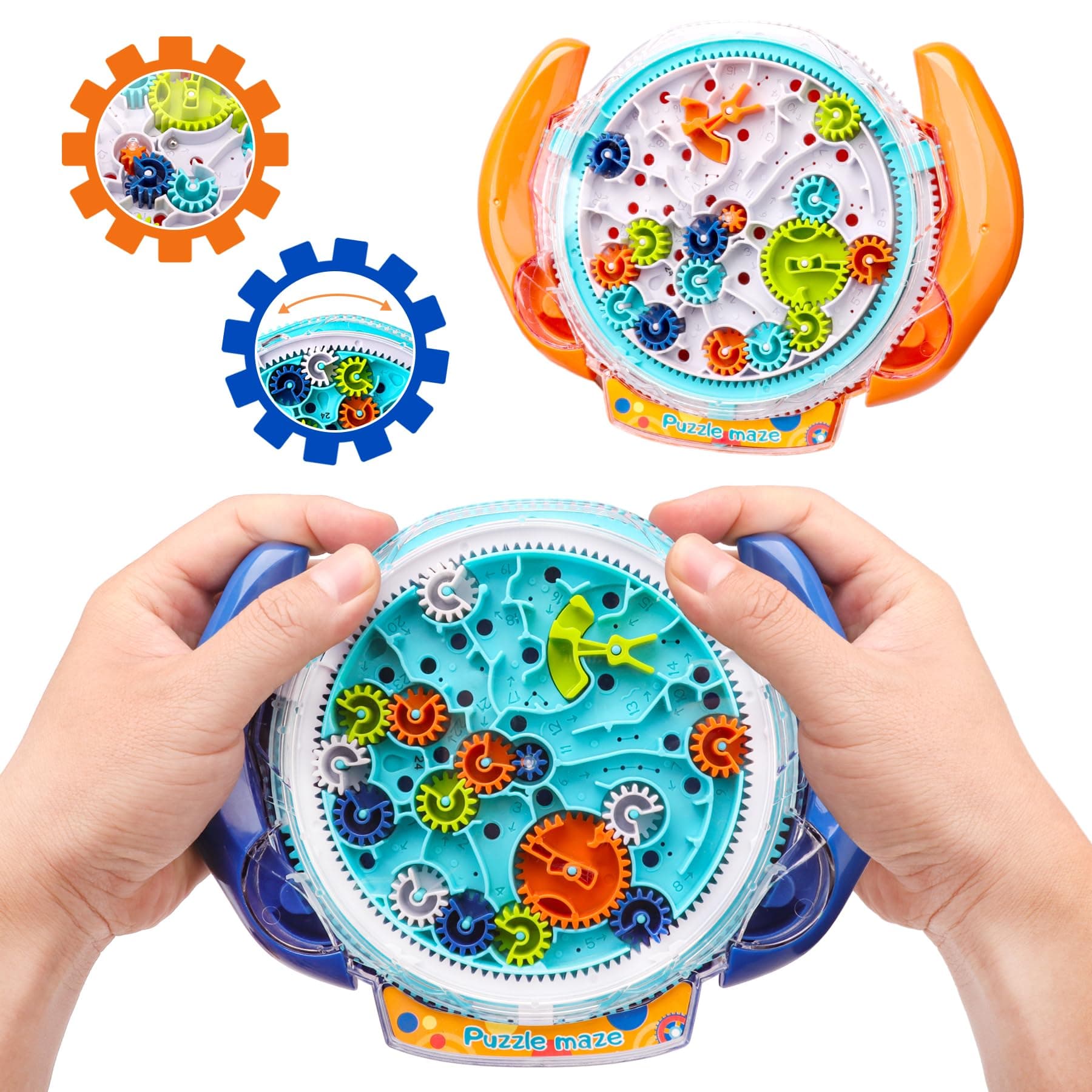 SEVENKA 2 Pack Maze Puzzle Games for Kids Ages 5-10, 3D Mind Puzzles Brain Teasers Gravity Ball Game, Maze Ball Puzzle Toy for Kids Adults, Developmental Games Toys (1 Blue+1 Orange)