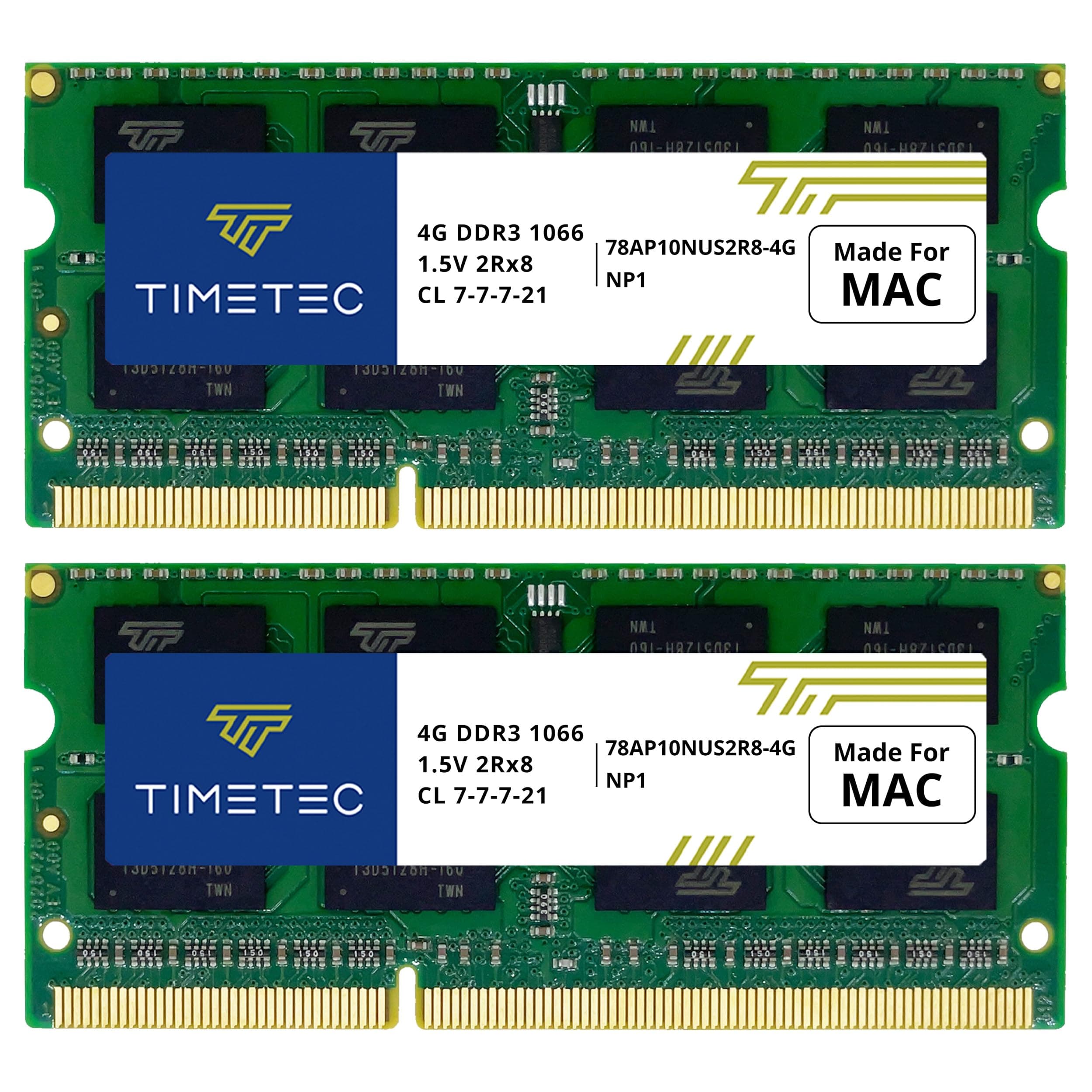Timetec 8GB KIT(2x4GB) Compatible for Apple DDR3 1067MHz / 1066MHz PC3-8500 CL7 for Mac Book, Mac Book Pro, iMac, Mac Mini (Late 2008, Early/Mid/Late 2009, Mid 2010) SODIMM Memory MAC RAM Upgrade