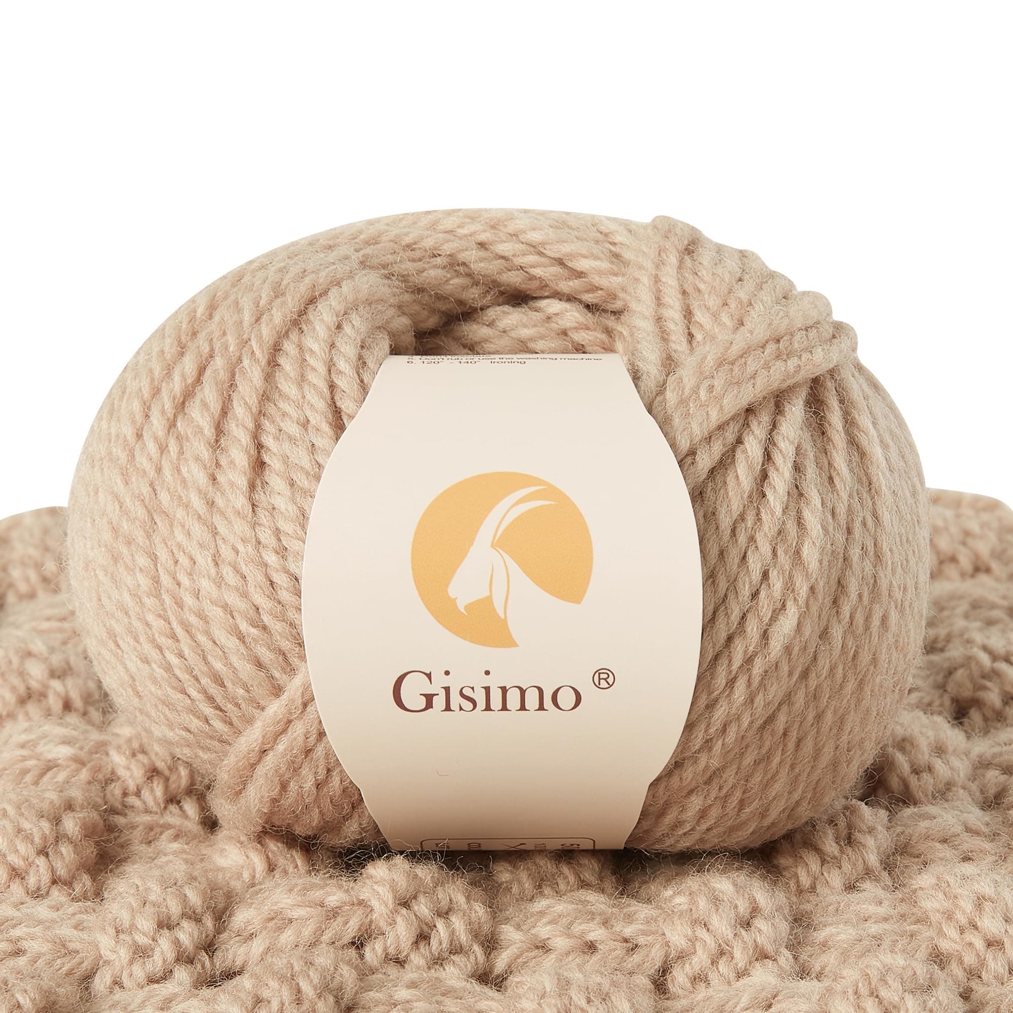 100% Merino Wool Yarn 3-Ply Luxurious and Soft Yarn for Hand Knitting & Crocheting (Khaki, 1Ball)