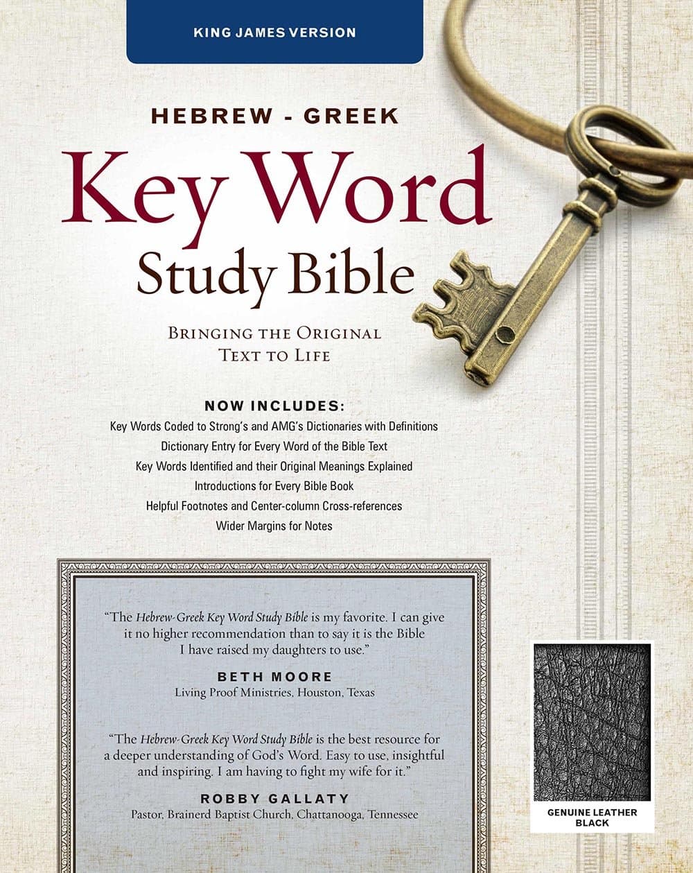 The Hebrew-Greek Key Word Study Bible: KJV Edition, Black Genuine Leather Thumb-Indexed