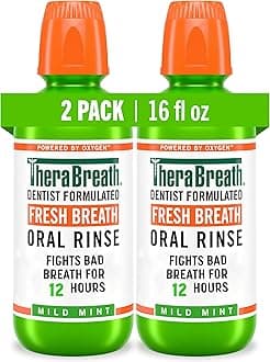Fresh Breath Mouthwash, Mild Mint Flavor, Alcohol-Free, 16 Fl Oz (2-Pack)