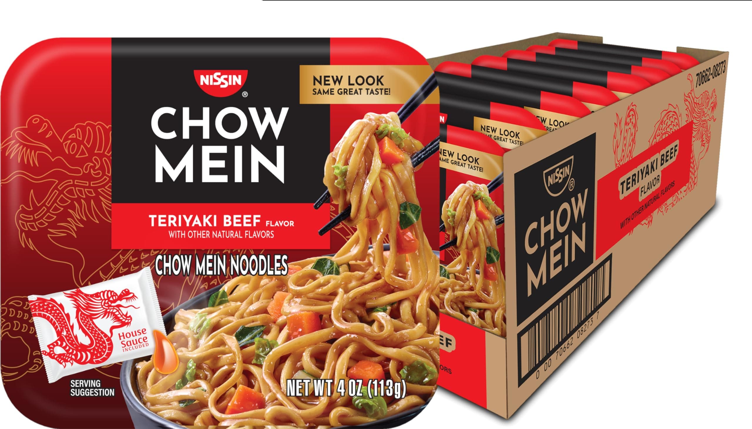 Chow Mein Noodles, Teriyaki Beef, 4 Ounce (Pack of 8)