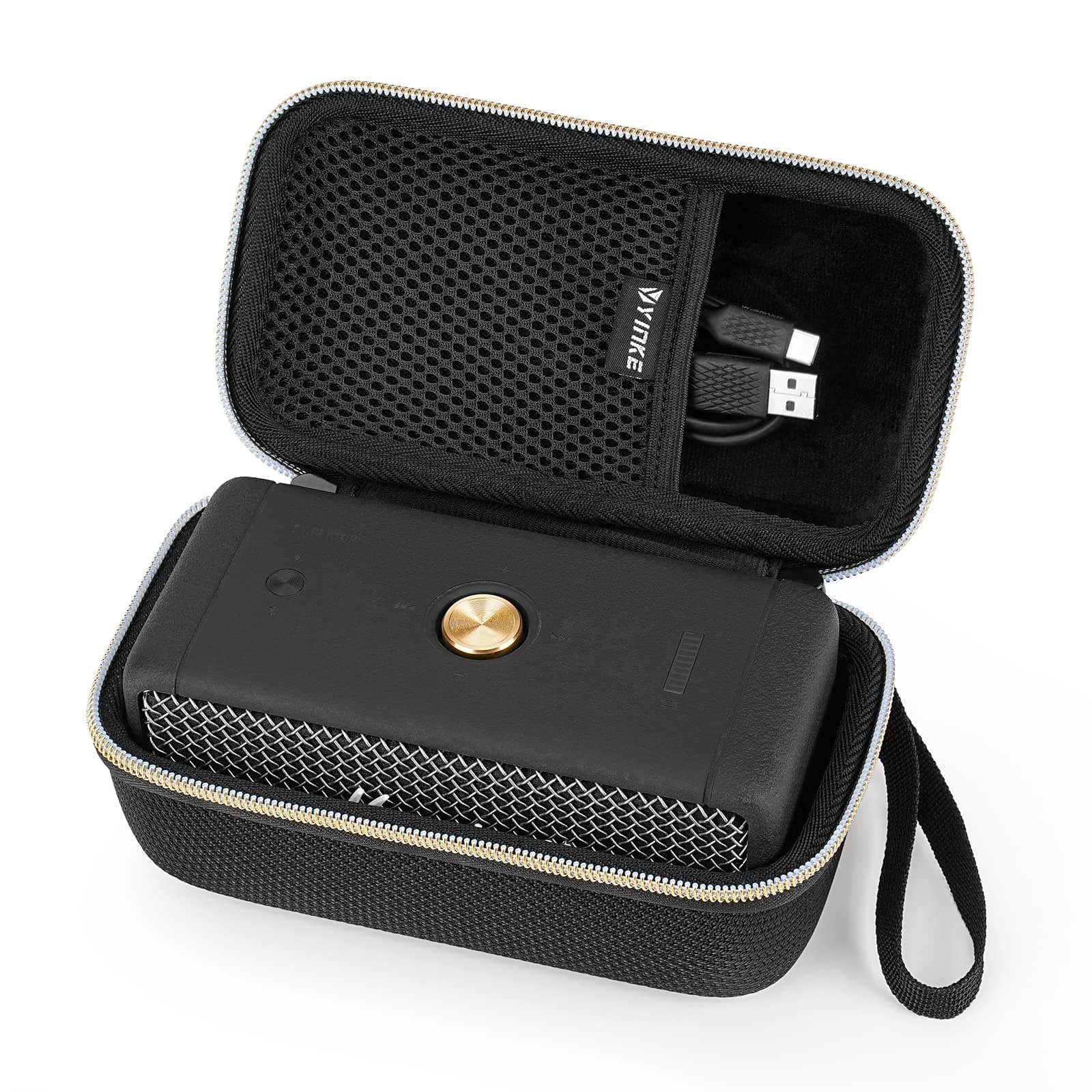 Yinke Hard Case for Marshall Emberton & Emberton II Bluetooth Speaker, Hard Organizer Portable Carry Cover Storage Bag (Emberton Gold)
