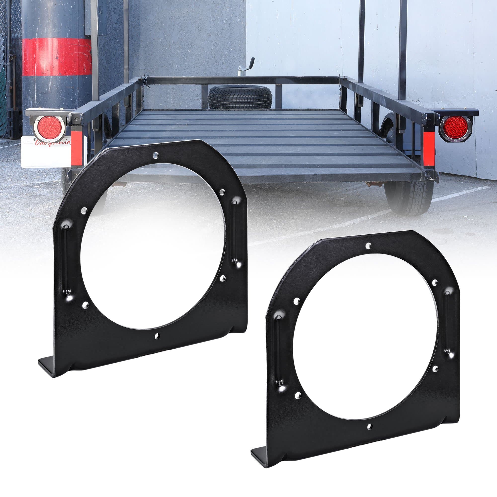 True Mods 2pc 4" Round Tail Light Mounting Bracket [L Shaped] [3mm Powder Coated Steel] [Ultra Sturdy] [Versatile Mounting] for 4" Round Trailer Tail Lights On Truck Trailer RV