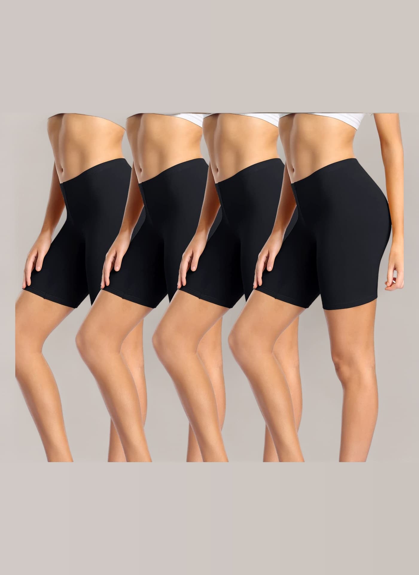 wirarpa Ladies Anti Chafing Shorts Womens Boxers Underwear Cotton Cycling Shorts Leggings for Under Dresses 4 Pack