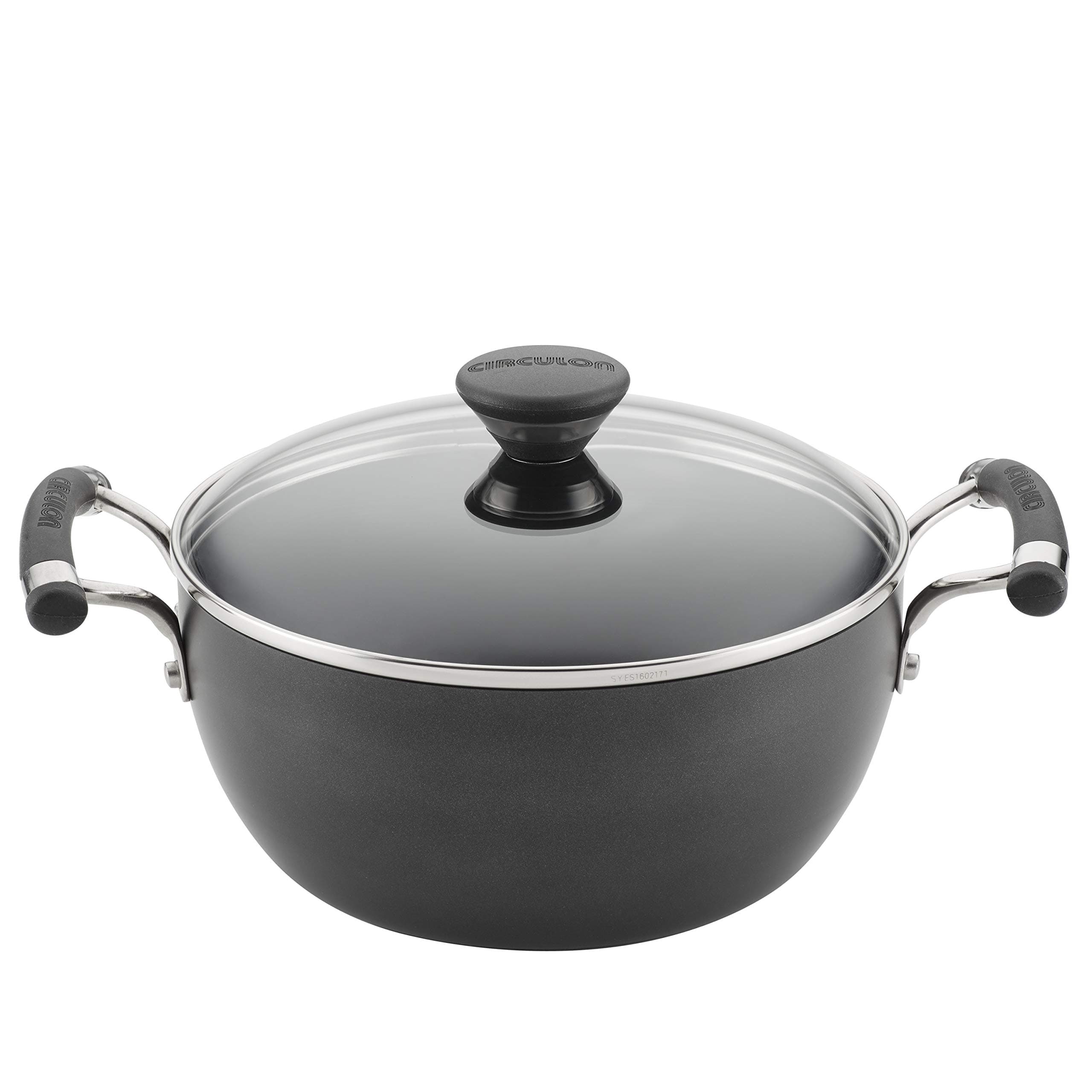 CirculonAcclaim Hard Anodized Nonstick Casserole Dish/Casserole Pan with Lid - 4.5 Quart, Black