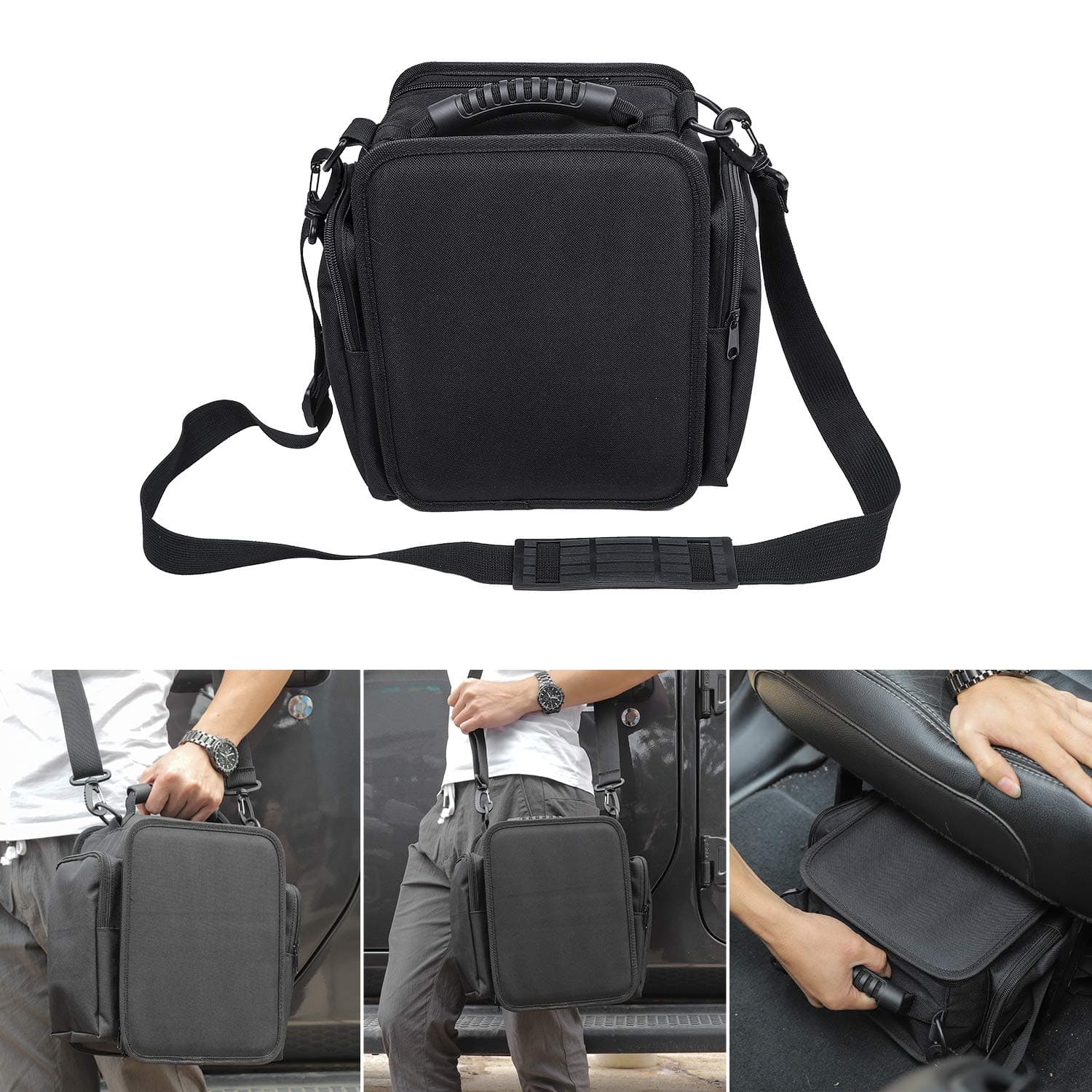 For JK JL Under Seat Storage Pouch Bag for Jeep Wrangler JK JKU JL JLU Sports Sahara Freedom Rubicon X & Unlimited 2007-2017 2018 2019 2020 2021 2022 2023 Portable Backseat Tools Organizer Pocket