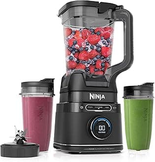 Full Size & Personal Blender I All-in-One | For-Smoothies, Food and More | BlendSense Tech I Includes 72 oz. Pitcher & (2) 24 oz. To-Go Cups with Lids | 1800 Peak Watt | Black | TB301