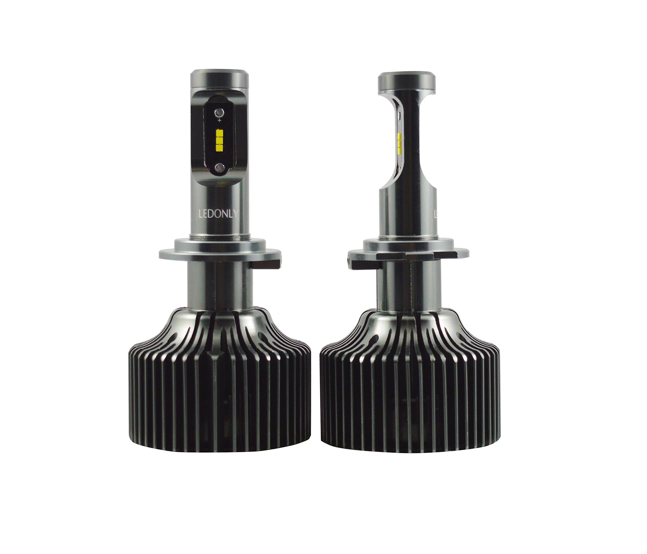 LEDONLY All-in-one Cast Aluminum Heavy Duty 60W 6800LM H7 LED Auto Headlight with Adjustable Focus Length 6000K OEM Grade