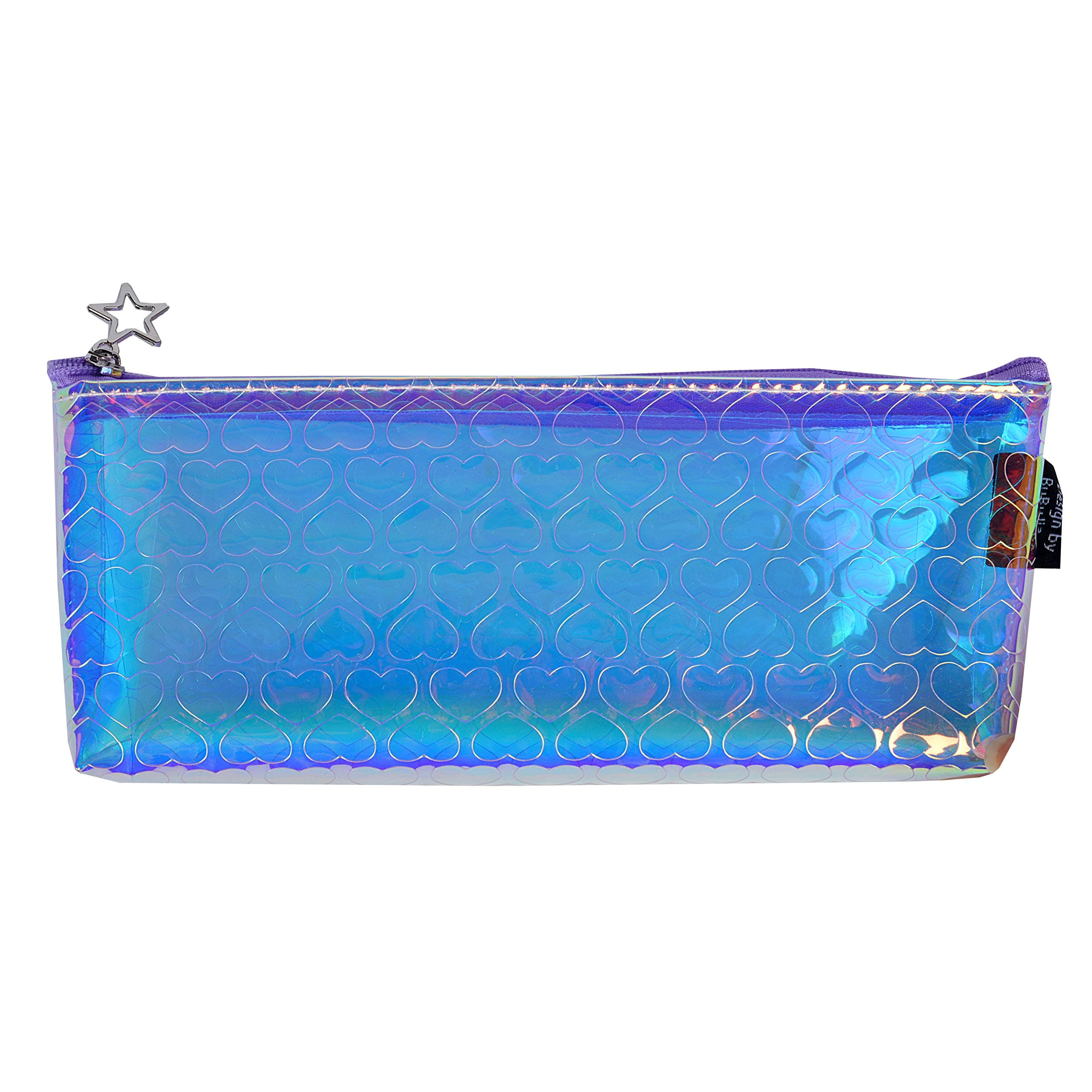 ShopNGift Holographic Transparent Glitter Multipurpose Stationery Makeup Cosmetic Pencil Transparent Pouch