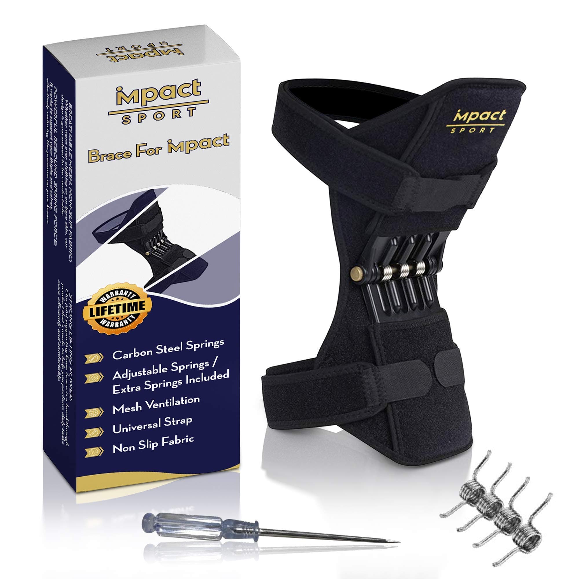 ImpactSport Joint Support Recovery Knee Brace | Rebound Springs | Knee Protection and Lift Support | Booster Support Brace Knee Stabilizer | Joint Support Pads | Knee Sleeve