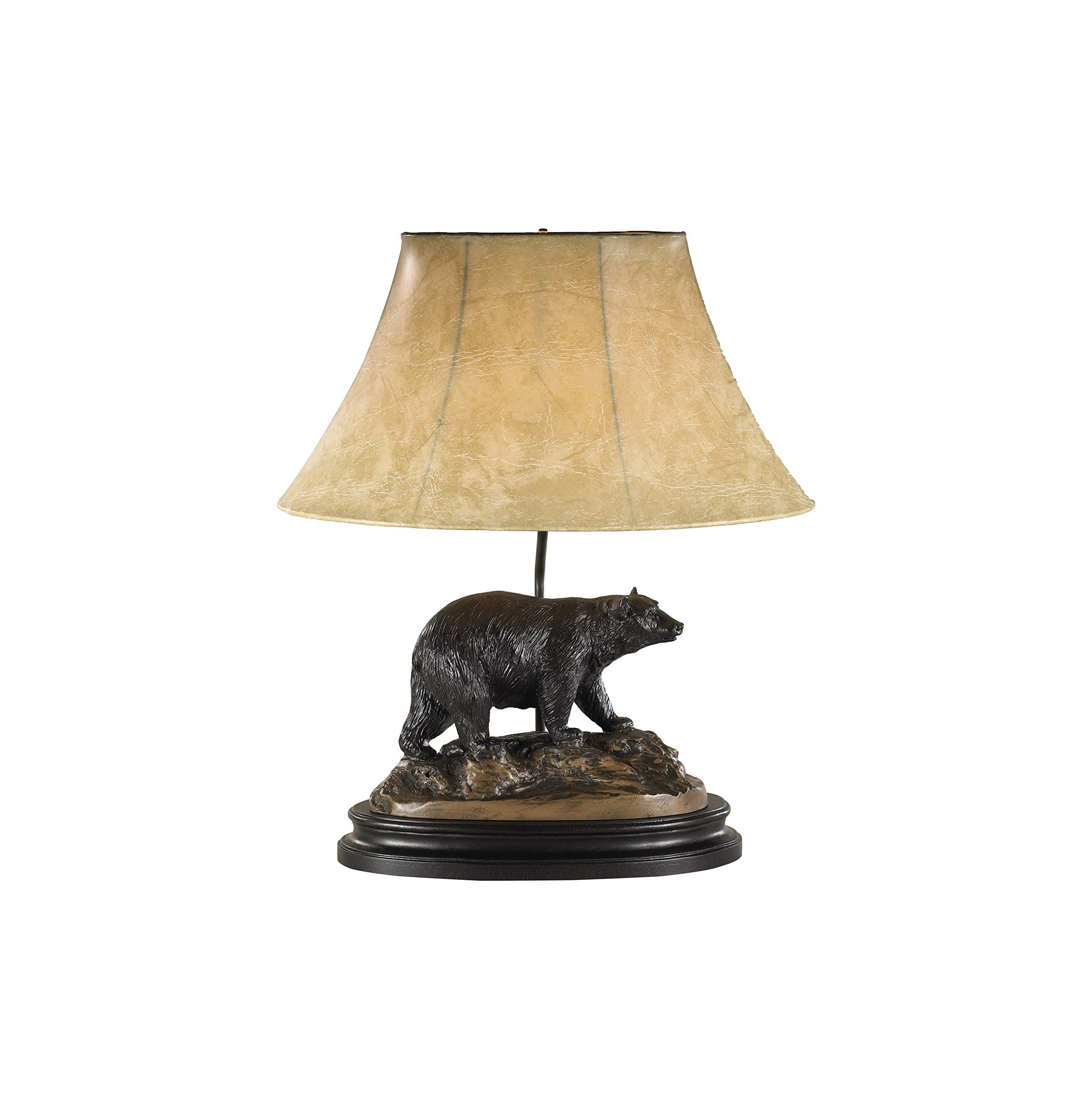 Black Bear and Rocks Lamp, Vintage Gold