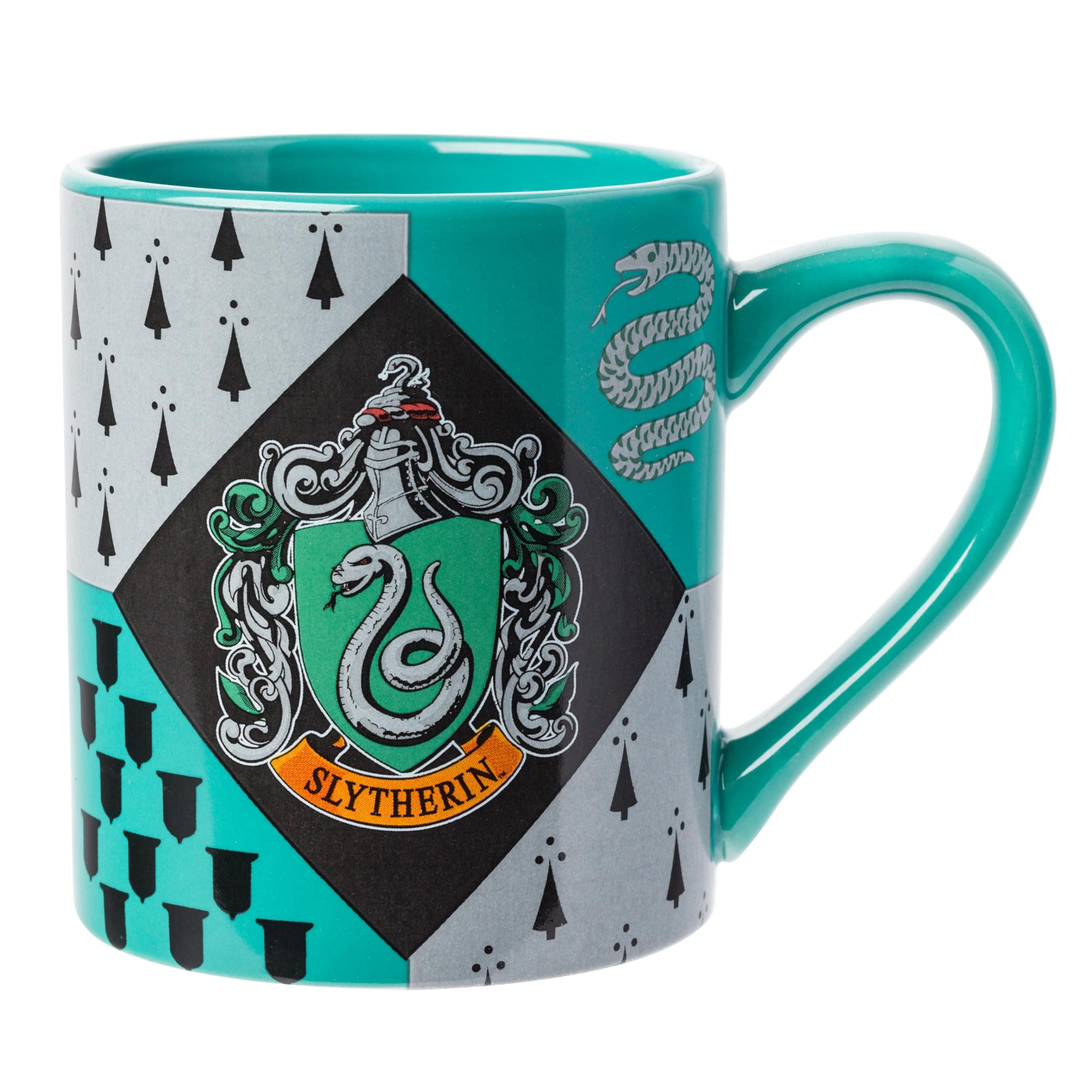 Harry Potter Hogwarts Slytherin House Crest Ceramic Mug, 14 Ounces