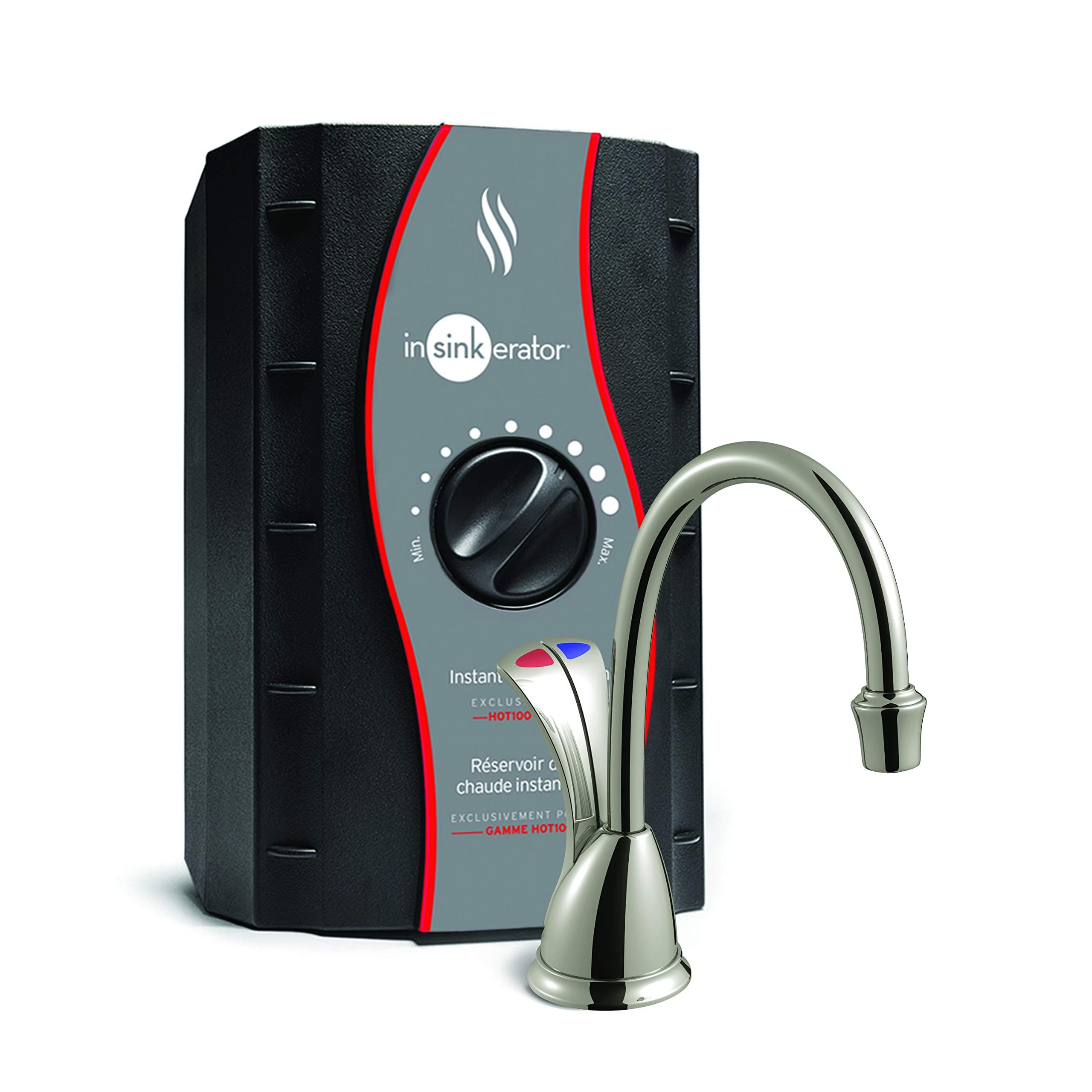 Wave Instant Hot and Cold Water Dispenser System, Faucet & Tank, Satin Nickel, HC-Wave-SN