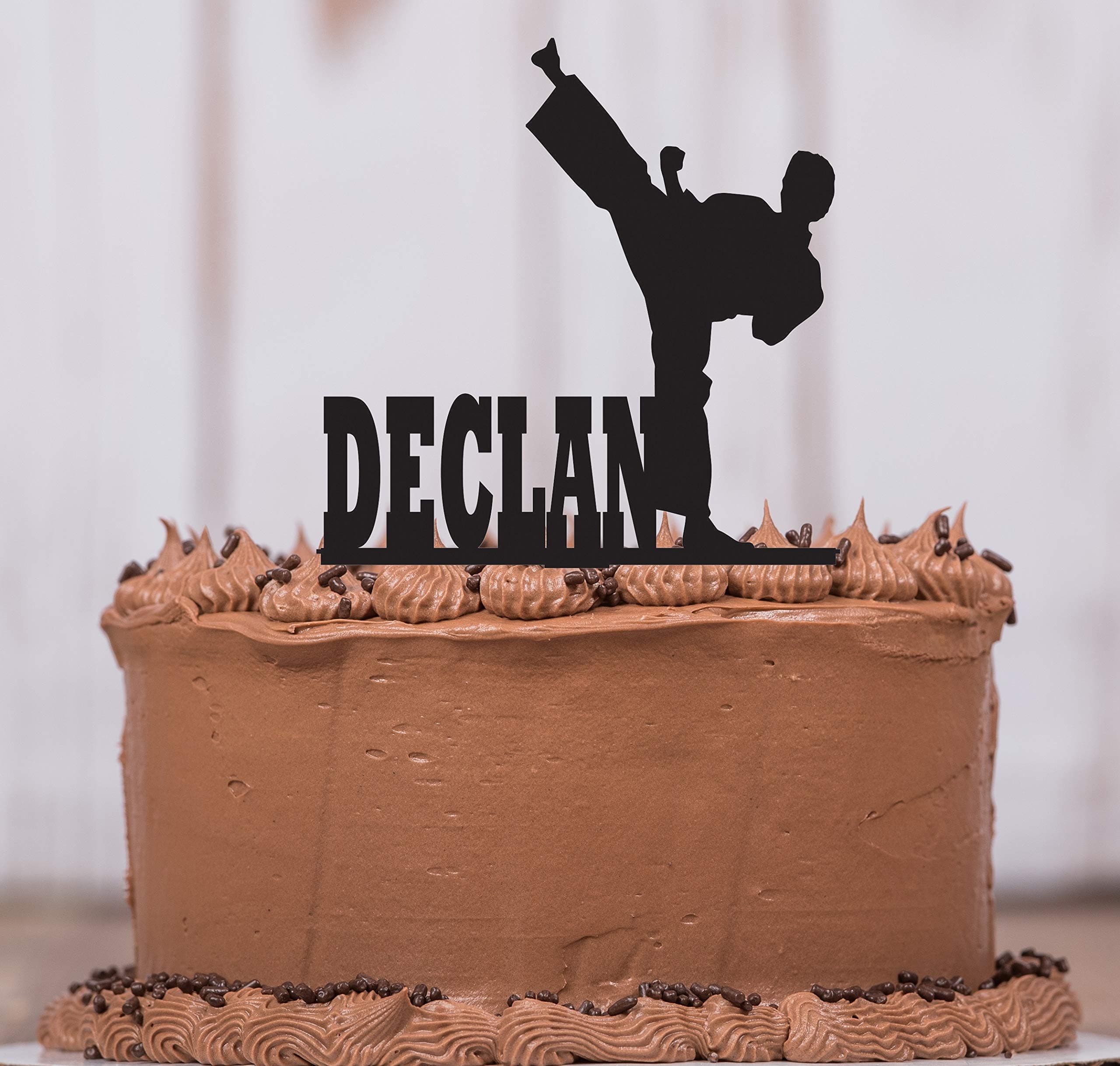 Karate Cake Topper with Keepsake Base, Karate Decor, Cake Topper, Male Martial Arts, Cake Toppers, MMA, UFC, Birthday Party, Cake Decoration, Cupcake