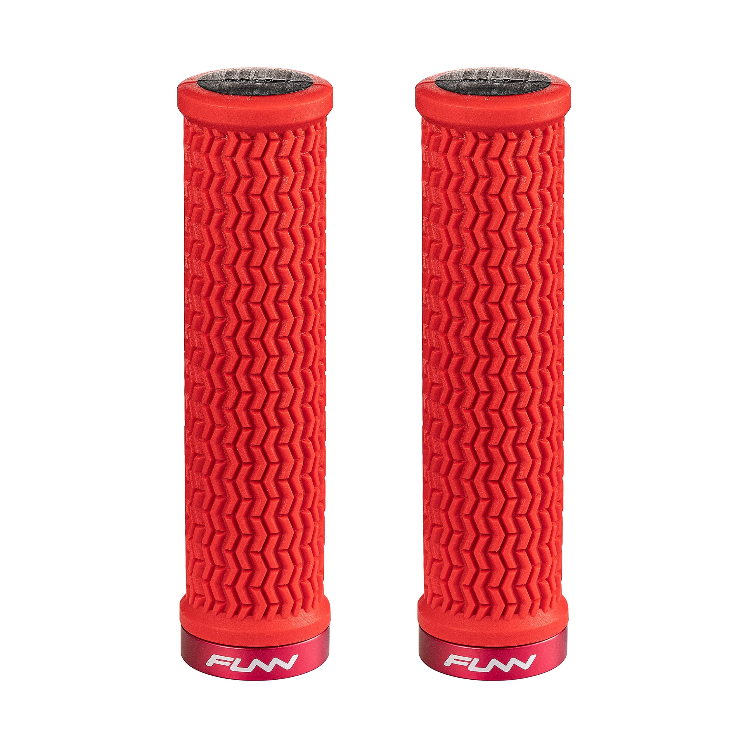 Funn Holeshot Mountain Bike Grips with Single Lock On Clamp, Lightweight and Ergonomic Bike Handle Grips with 22 mm Inner Diameter, Hardened End Bicycle Handlebar Grips for MTB/BMX