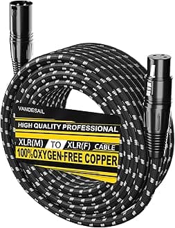 XLR Cable, 30ft Microphone Cable, XLR Male to Female Balanced Mic Cord 3 pin, Speakers and Pro Devices Cable(1 Pack)