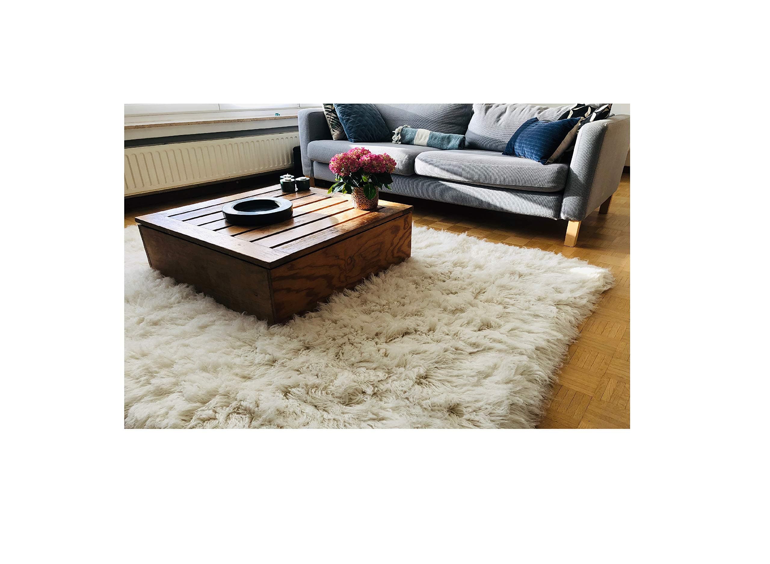 Premium Shaggy Flokati Greek Rugs Ivory colour - 170 x 240cm - 2000gsm